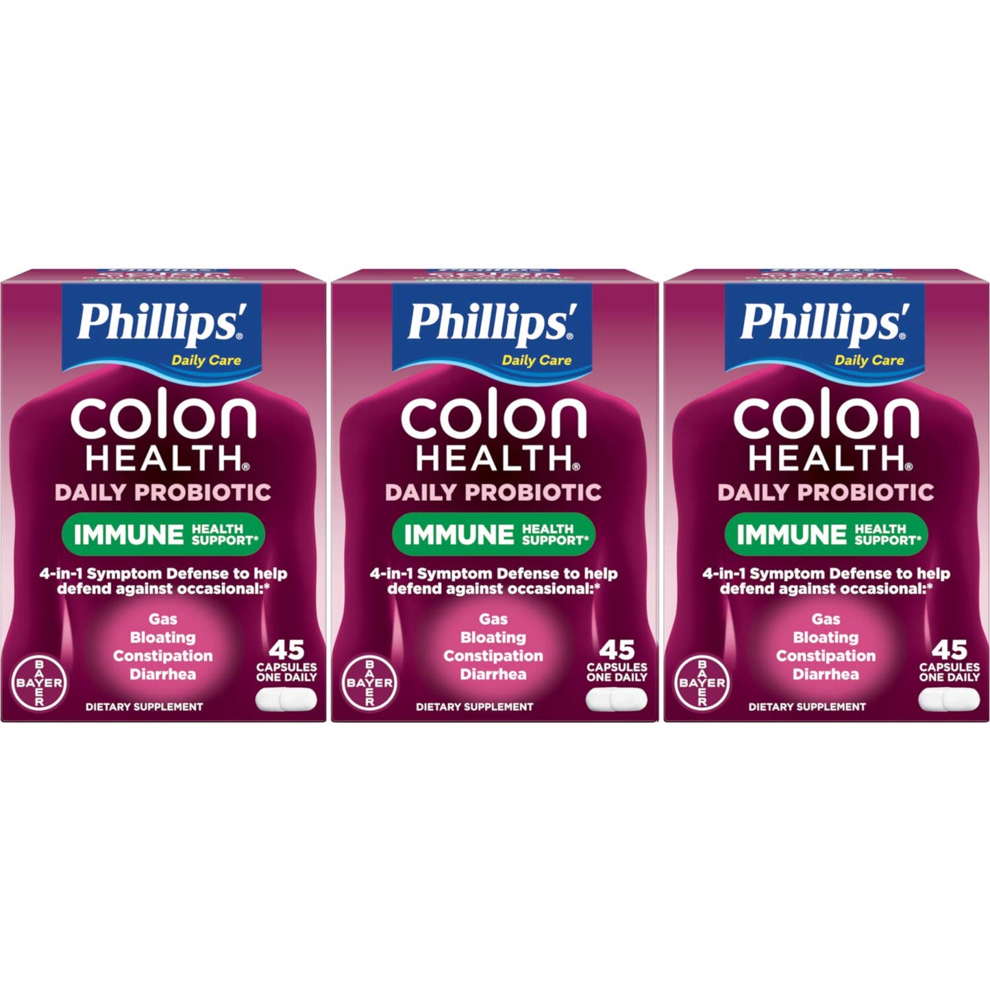 Bayer Bayer Phillips' Colon Health Capsules, 45 caps (Pack of 3)