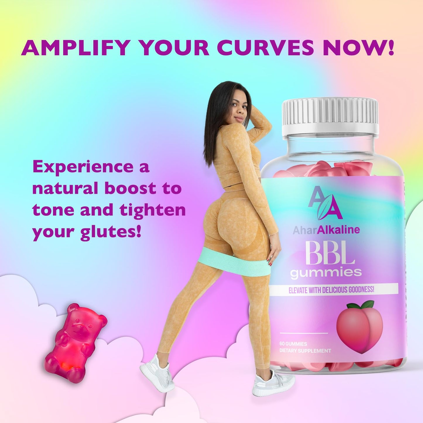 BBL Gummies, Beta- Alanine Gummies, Buttocks Builder, Workout Support Aid, Booty Gummies, Buttocks Builder, Workout Support Aid, Butt Enhancement, Glute Boost, Max Gains