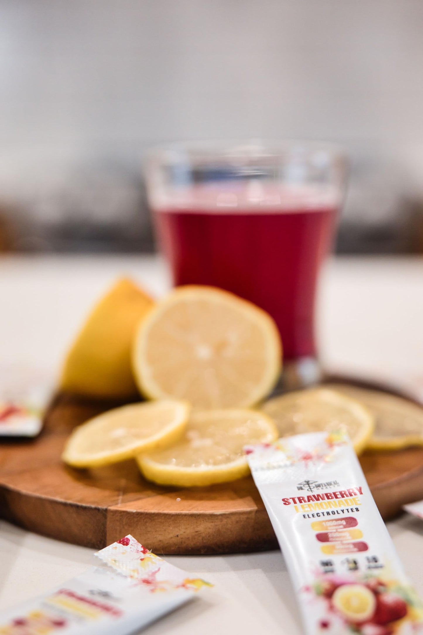 Dr. Botanical Health Electrolyte Drink Mix - Strawberry Lemonade Electrolytes - 10 Count - No Added sugars - On The Go Hydration Packets - No Artificial Colors or Flavors - Vegan, Gluten Free