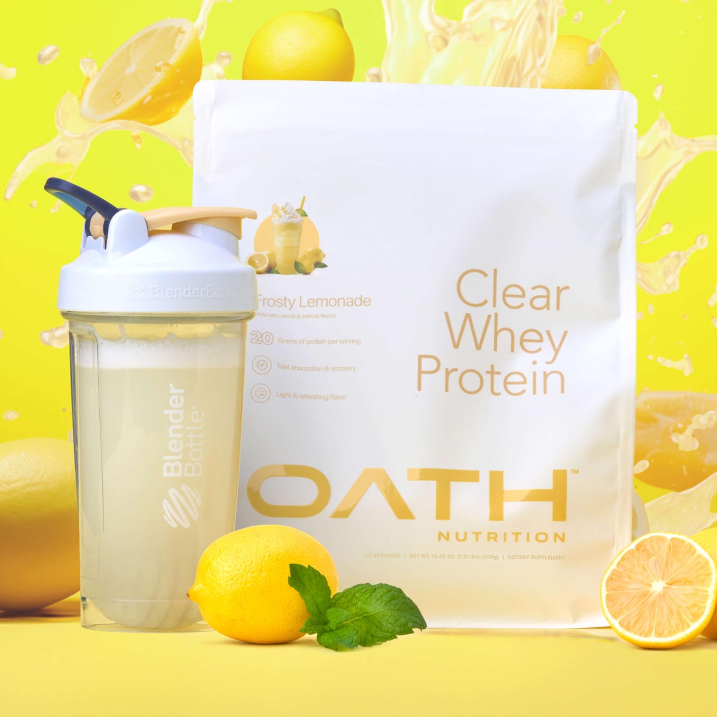 OATH NUTRITION - Clear Whey Protein - 18 Servings - Frosty Lemonade