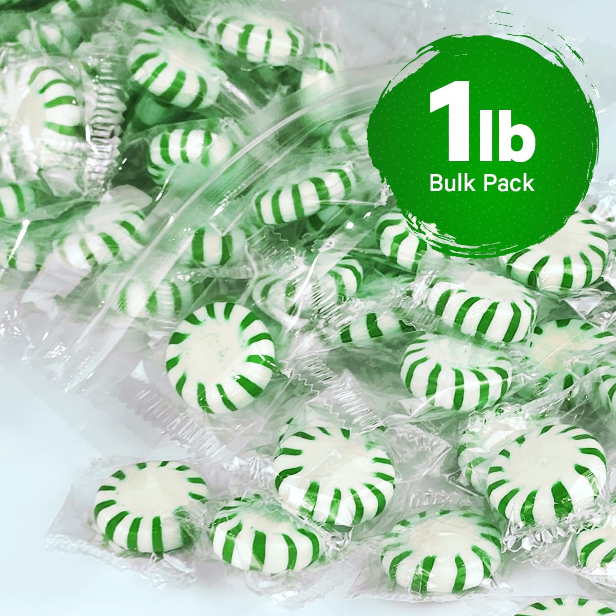 Starlight Spearmint Individually Wrapped Candy Sweets for On the Go Refreshment Starlight Mints Bulk Individually Wrapped Spearmint Candy for Office Hard Candy Starlight Mints for Cool Breath 1lb