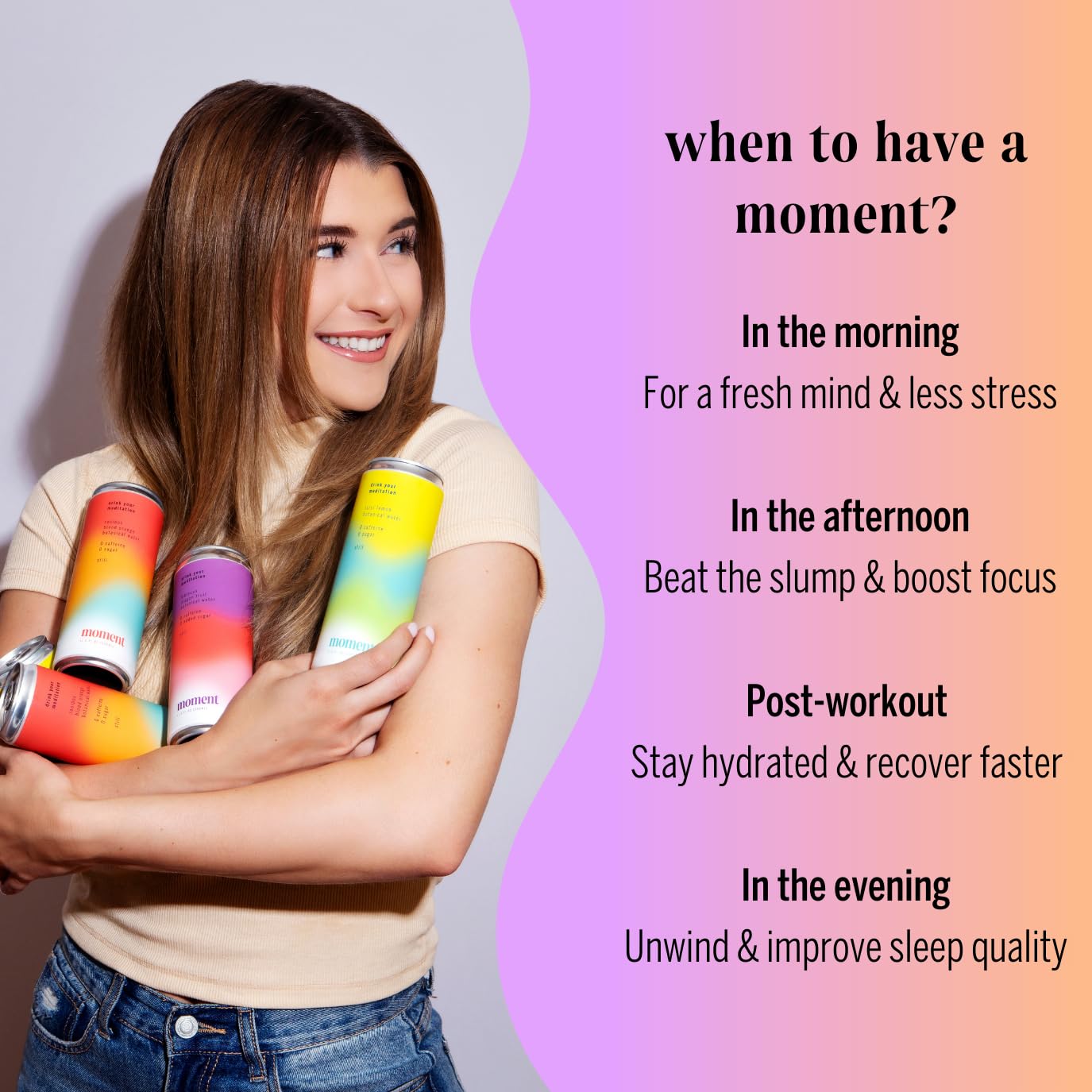 Moment Adaptogen Drink Shark Tank Sparkling Combo Variety new Contains LTheanine Ashwagandha Ginseng for Focus Stress Relief 0 Added Sugar 1520 Calories Alcohol Caffeine Free No