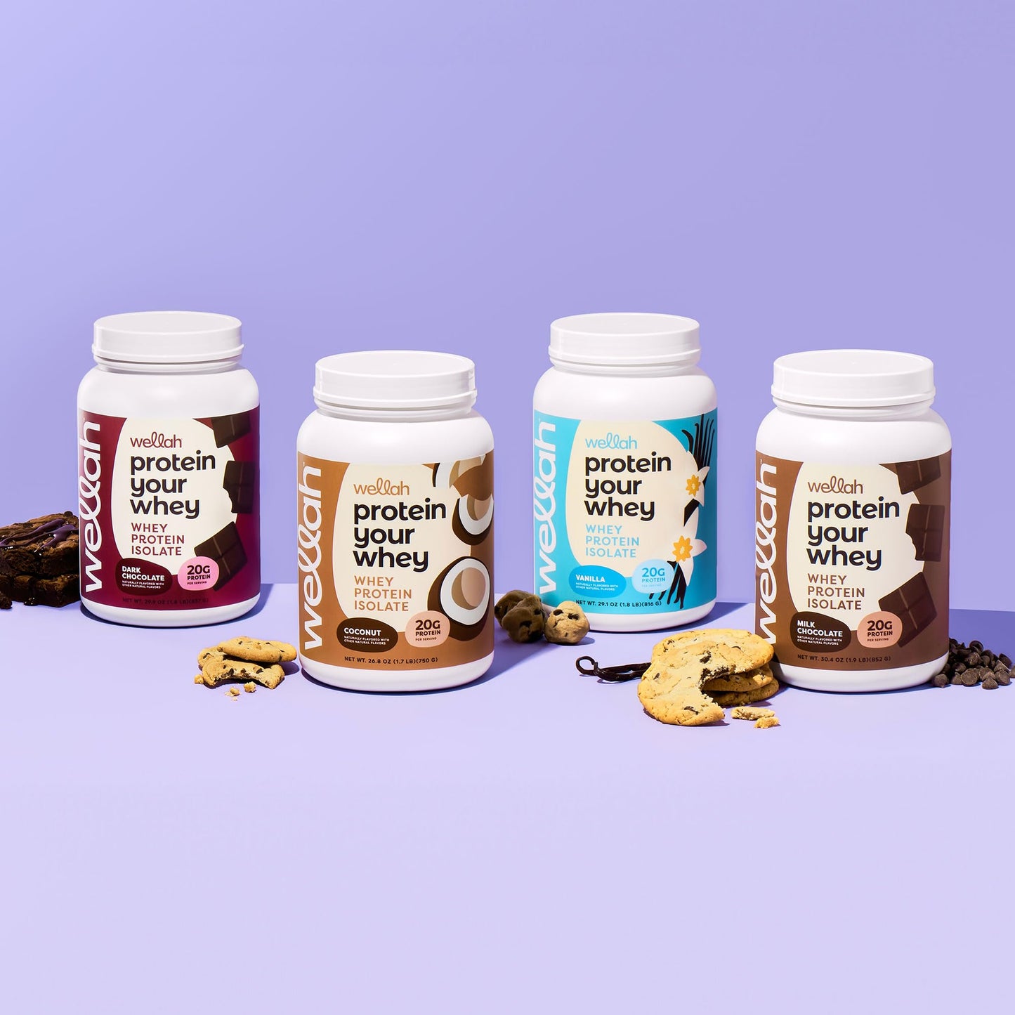 Wellah Protein Your Whey (30 Servings, Milk Chocolate Flavor) - Whey Protein Isolate Protein