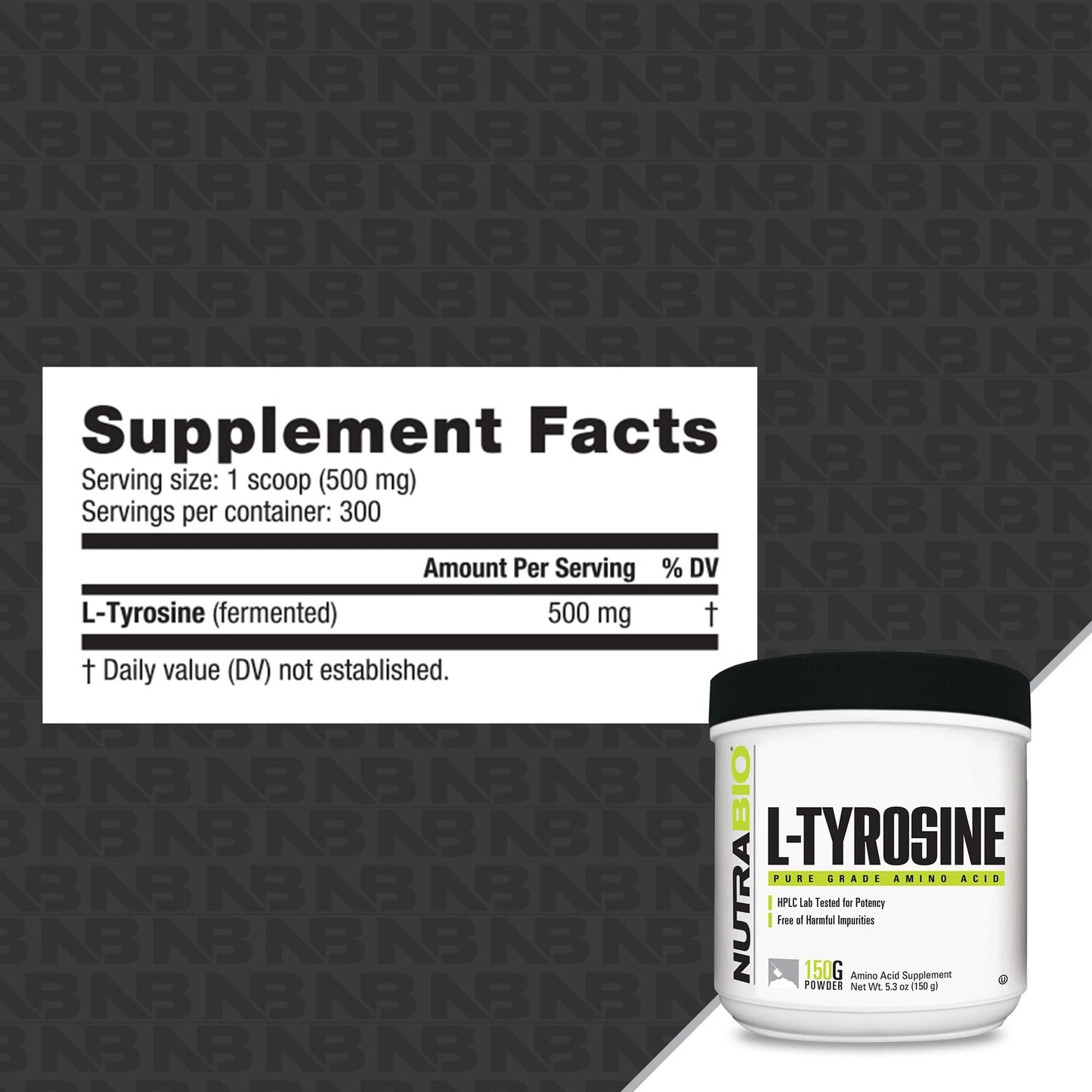 NutraBio L-Tyrosine Supplement, 150g - Help Support Athletic Performance and Wellness
