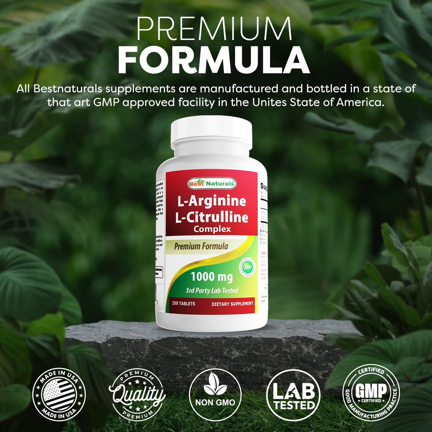 Best Naturals L-Arginine L-Citruline Complex Tablets, 250 Count