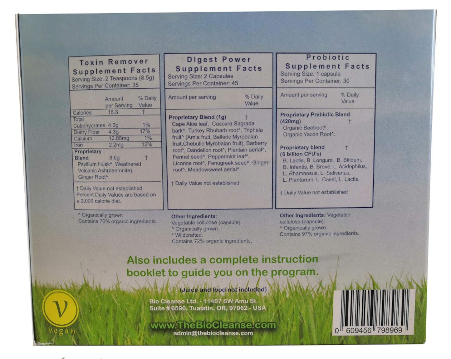 Bio Cleanse Detox Kit, Includes Probiotic Formula, Digest Power and Bentonite Psyllium, Colon Care, Healthy Elimination and Gut Health