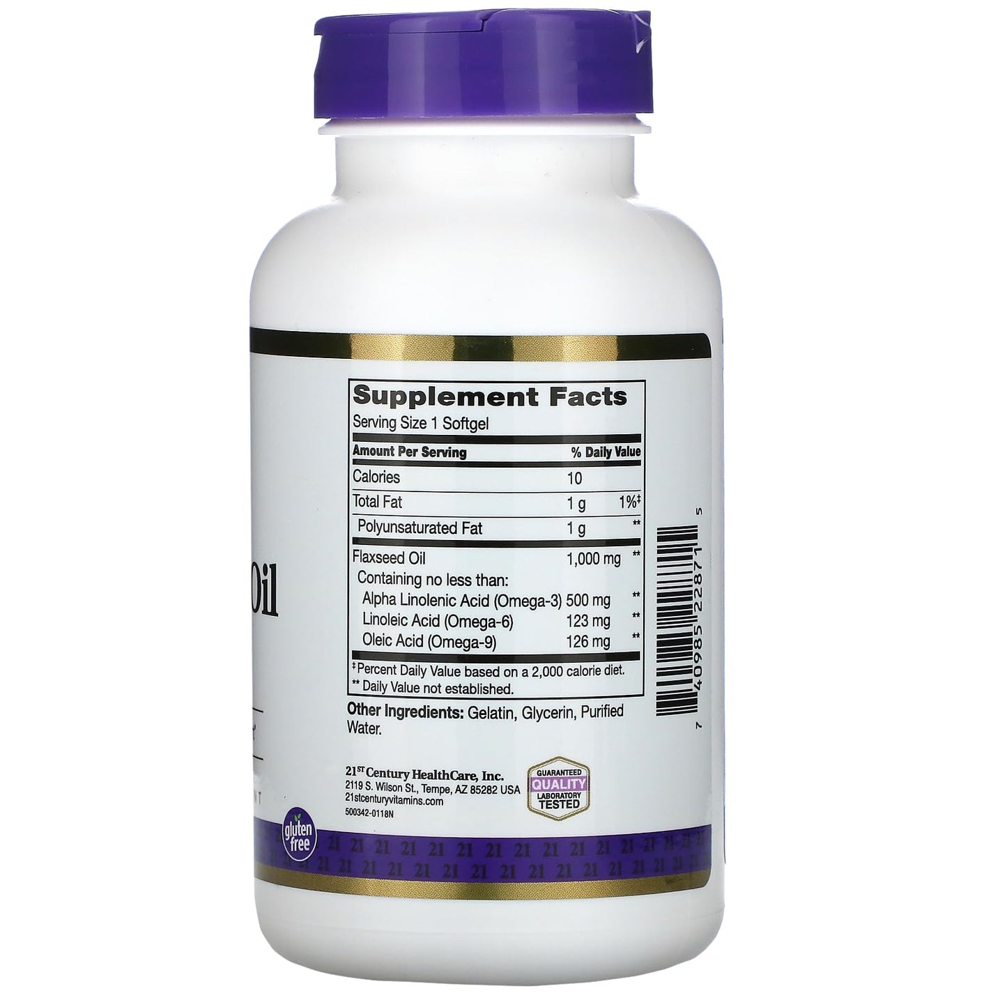 21st Century Flaxseed Oil 1000 Mg Softgels, 120-Count (22871)