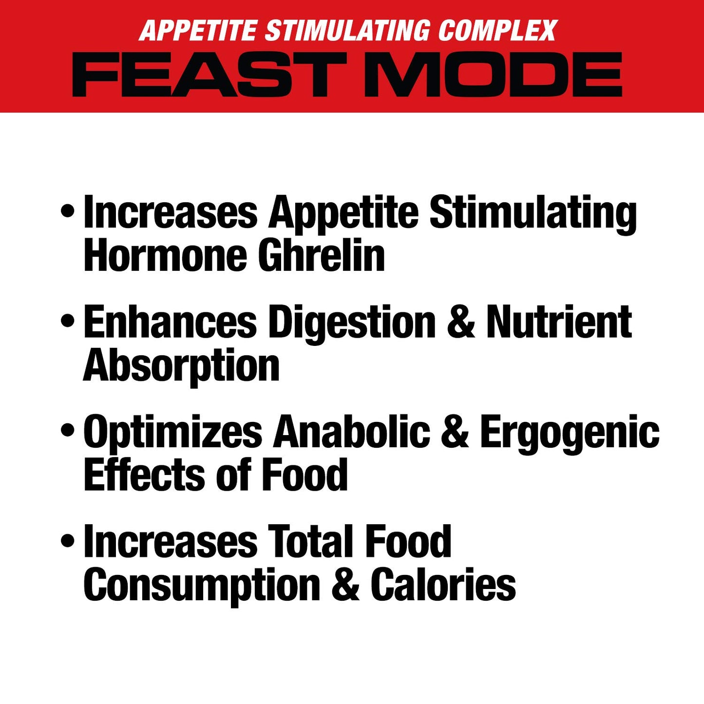 MuscleMeds Feast Mode Appetite Stimulant Weight Gain Pills Digestive Enzymes Safe and Effective 90 Caps, Unflavored, 90 Count