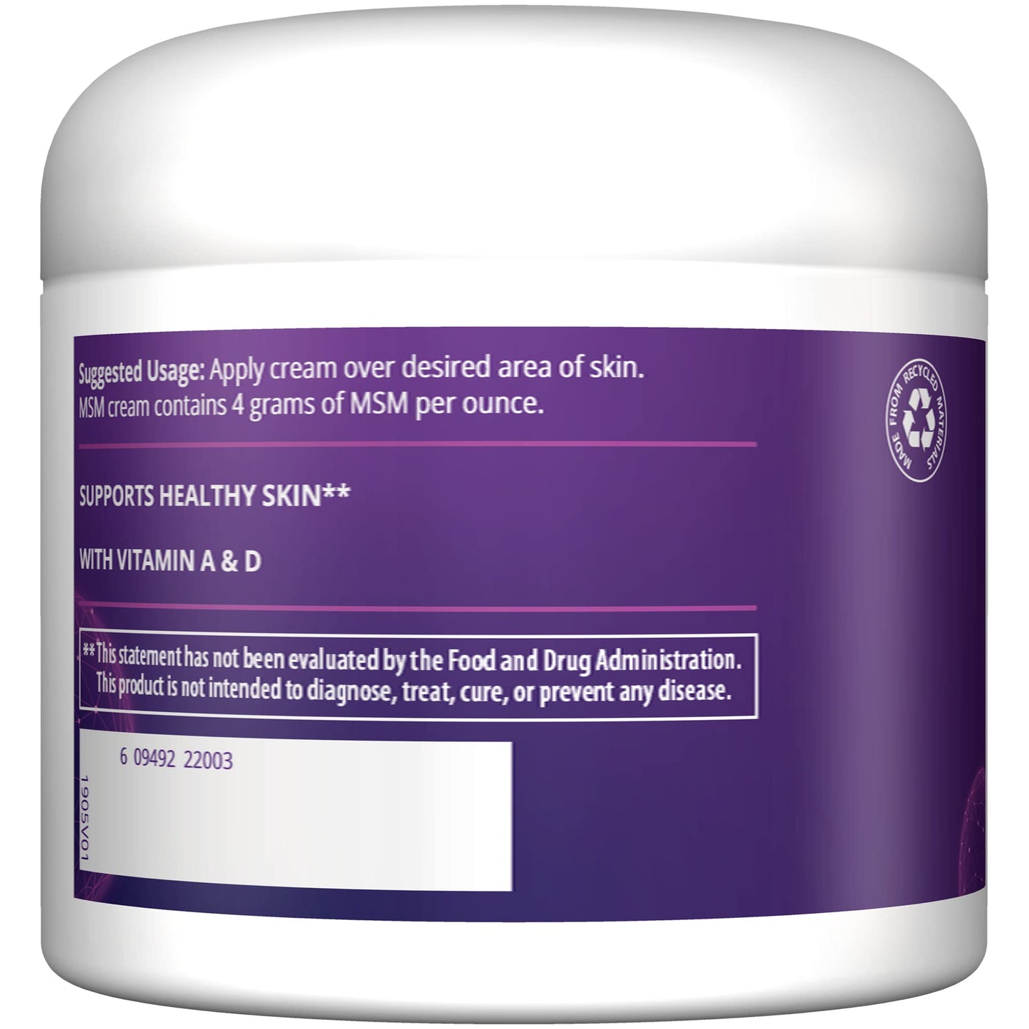 MRM MSM Cream with Vitamin A & D -- 4 Oz.