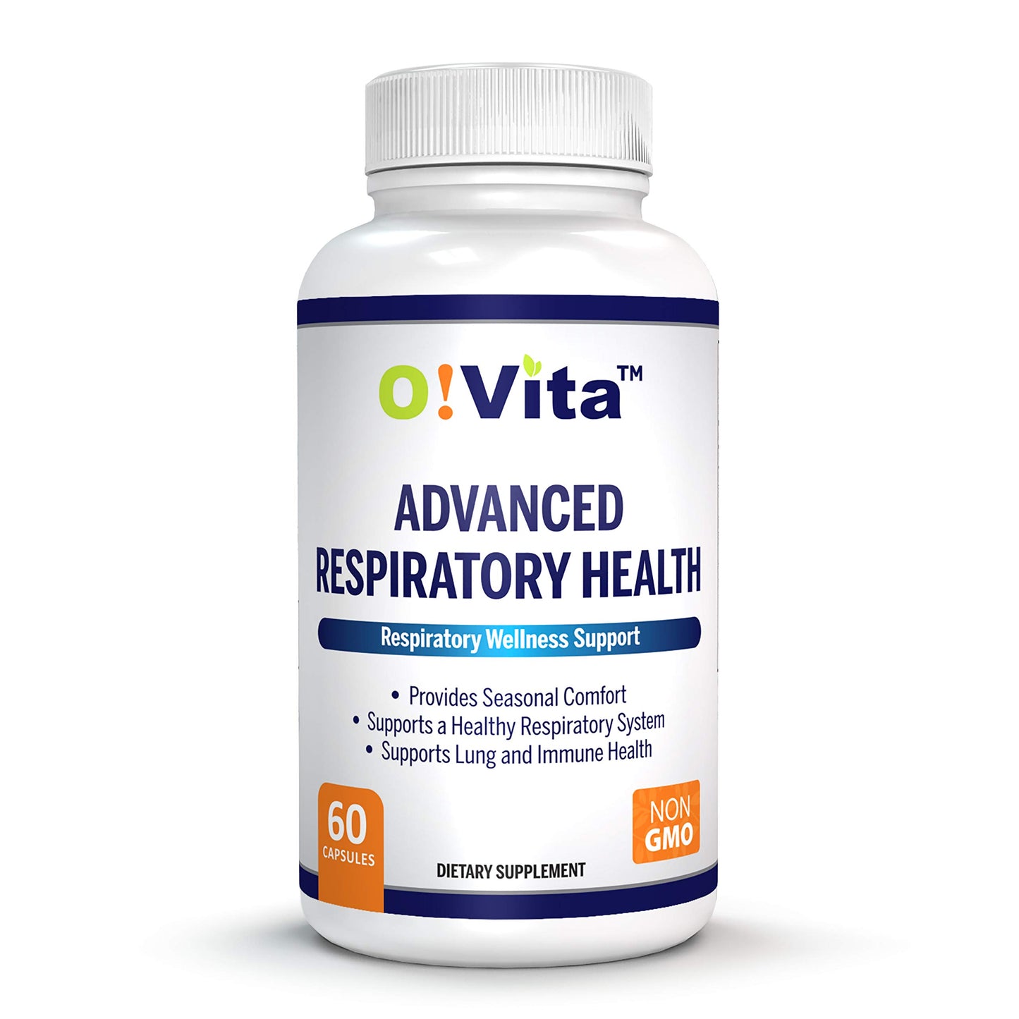 O!VITA Advanced Respiratory Health, Lung Detox and Cleanse, Seasonal Comfort - 10 Active Herbal Ingredients Quercetin, Butterbur, Cordyceps, and More. 2-Month Supply (60 Non-GMO Capsules)