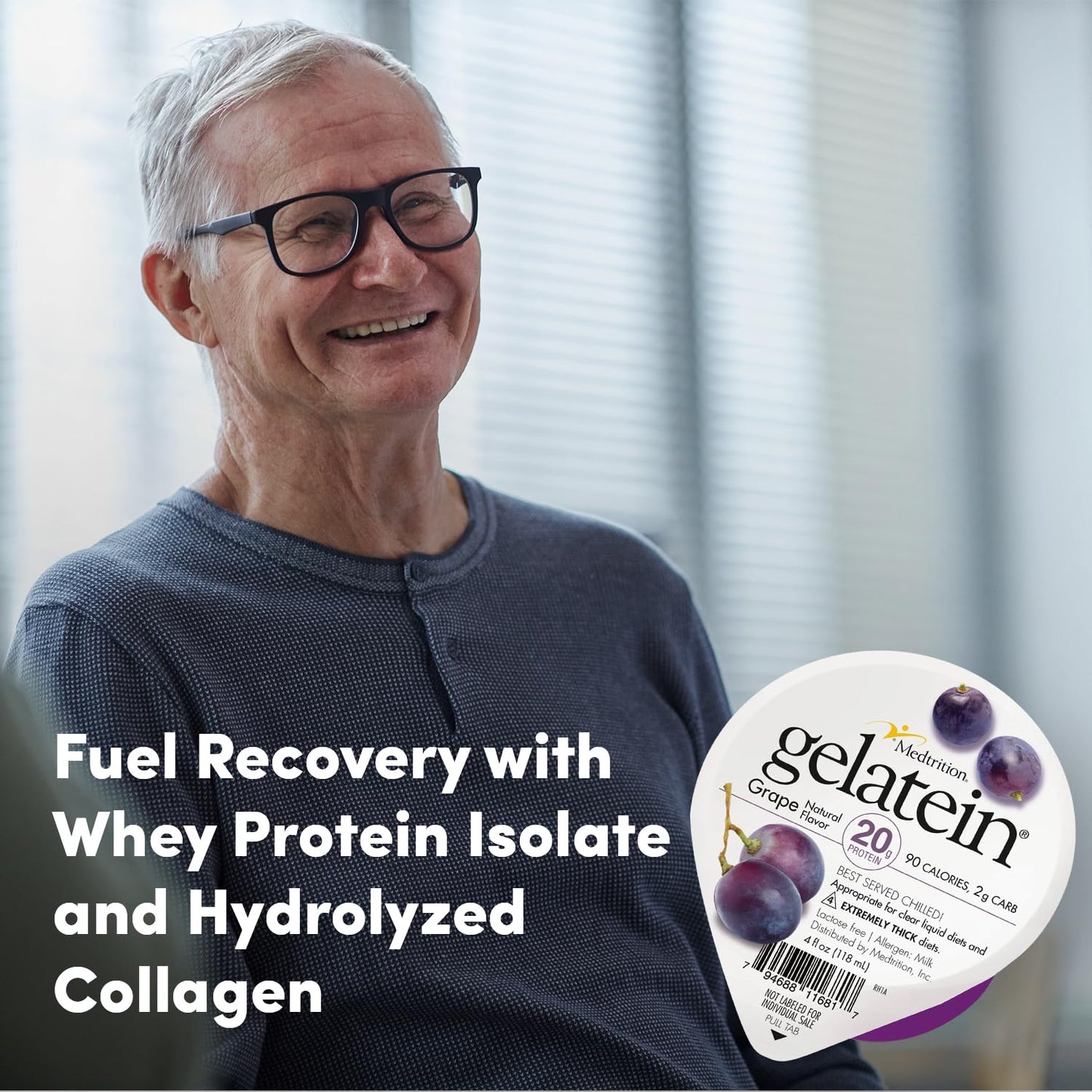 Medtrition High Protein Sugar Free Gelatin |Gelatein Grape| 12 Servings