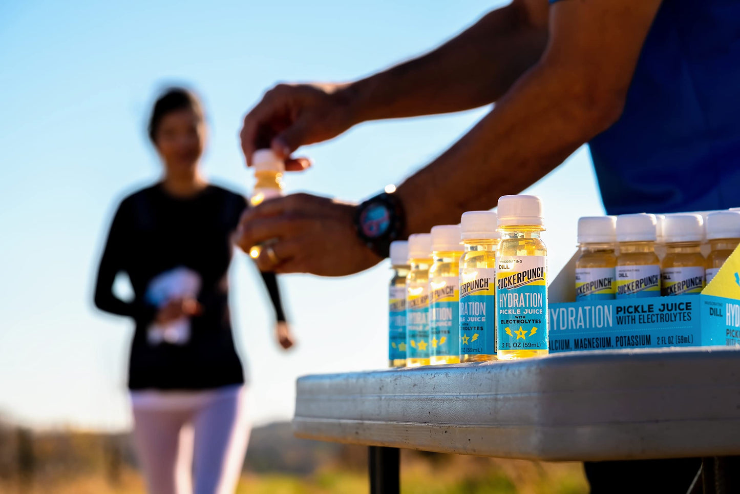 Suckerpunch Hydration Pickle Juice Shot Dill Flavored Gluten Free Post Workout Dill Electrolyte Drink Low Calorie Muscle Cramp Defense Potassium Keto Friendly Low Sugar Non GMO 2 Oz 12 CT