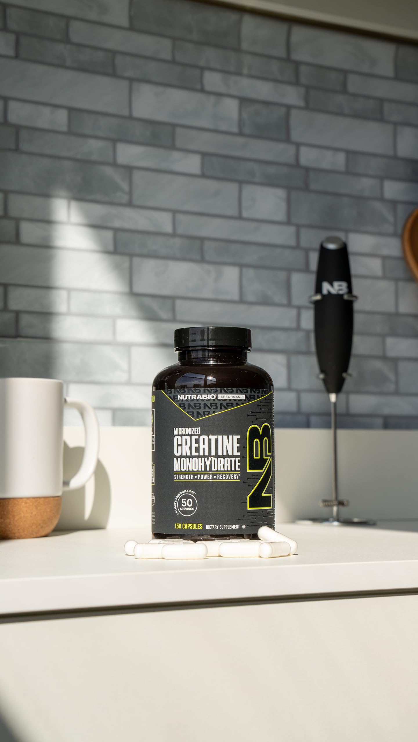 NutraBio Micronized Creatine Monohydrate Capsules, Creatine Monohydrate Pills, Kosher, Creatine Supplements Supports Muscle Energy, Strength, and Growth for Men and Women, 2500mg, 150 Capsules