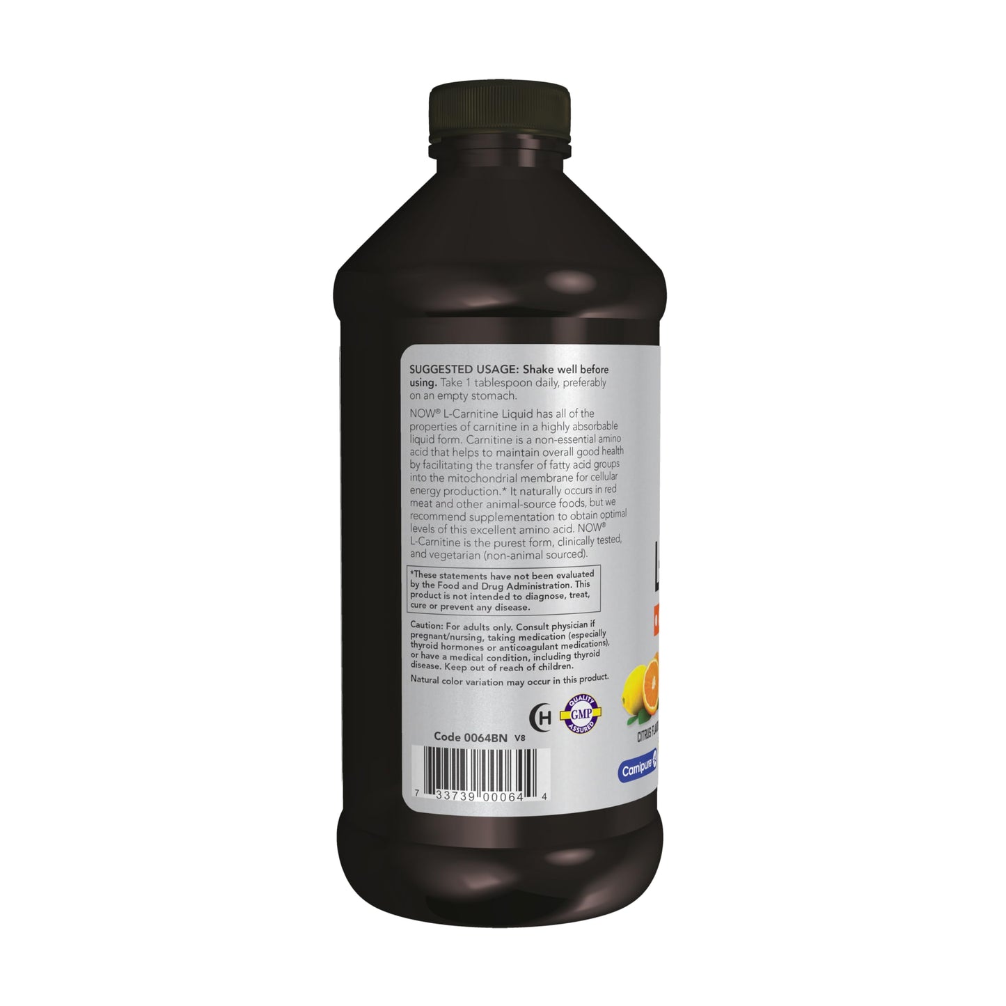 NOW Sports Nutrition, L-Carnitine Liquid, Triple Strength 3000 mg, Citrus, 16-Ounce