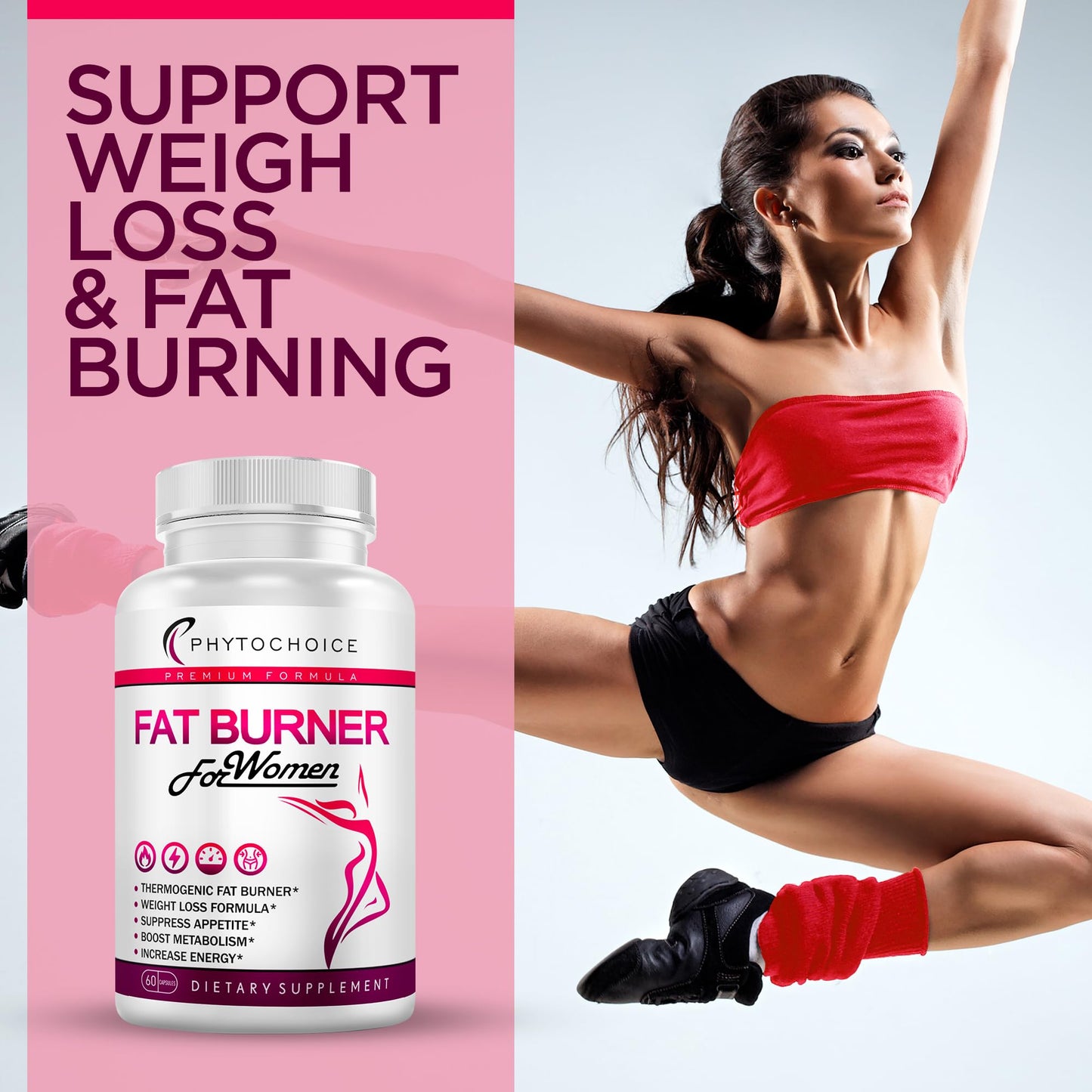 Fat Burner for Women with Raspberry Ketones, Green Tea & African Mango - Best Diet Pills that Work Fast for Women, All-Natural Weight Loss Supplements Supports Metabolism & Belly Fat Burn, 60 Capsules