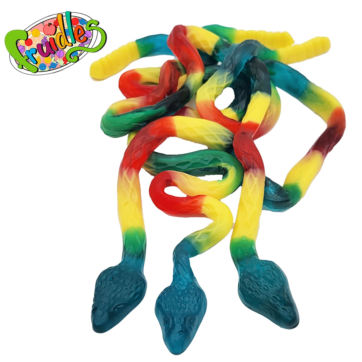 Fruidles Giant Gummy Rattle Snake Candy Assorted Fruit Flavors Allergy Friendly NonGMO No Artificial Sweeteners HalfPound