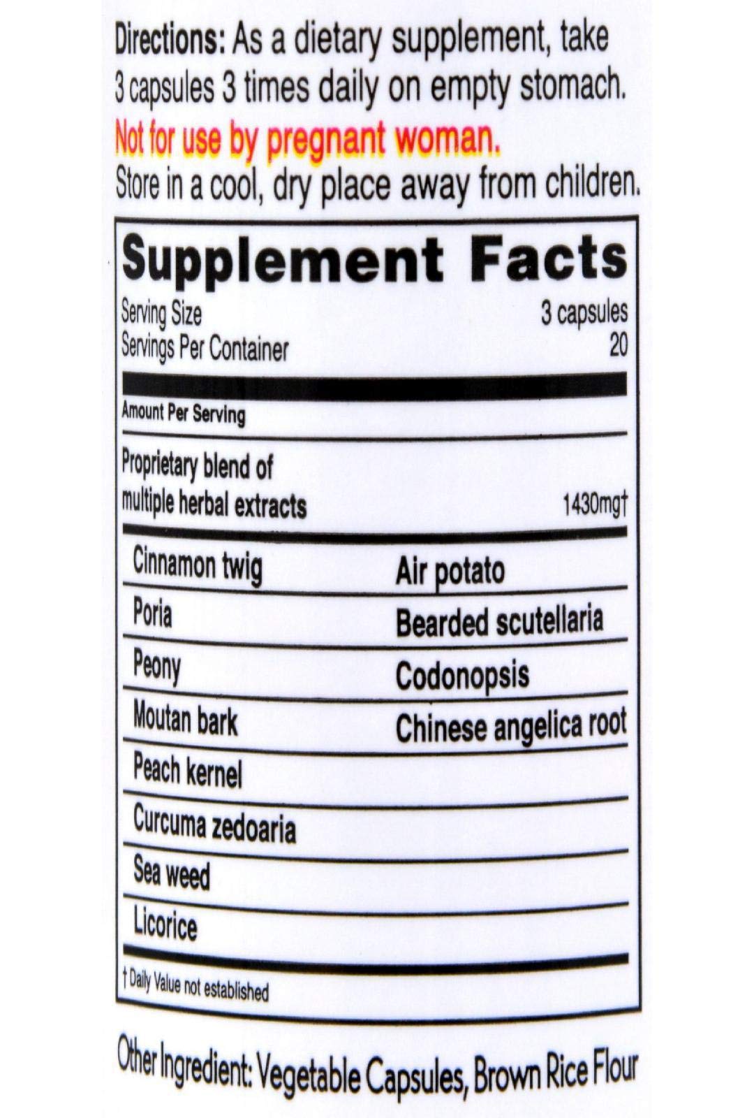 Balanceuticals Ovary & Uterus Clean, 500 mg Dietary Supplement Capsules, 60-Count Bottle