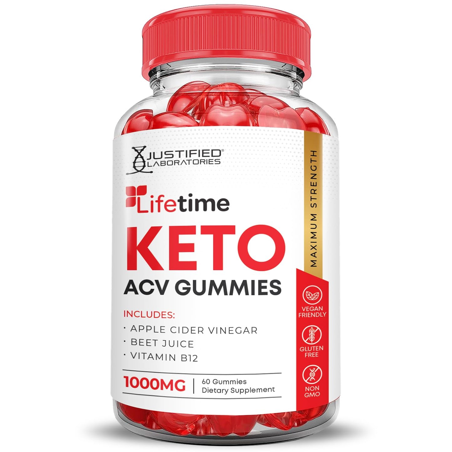 (2 Pack) Lifetime Keto ACV Gummies Advanced Formula 1000MG Lifetime Keto Gummies Apple Cider Vinegar Formulated with Pomegranate Beet Juice Powder B12 Vegan Non GMO 120 Gummys