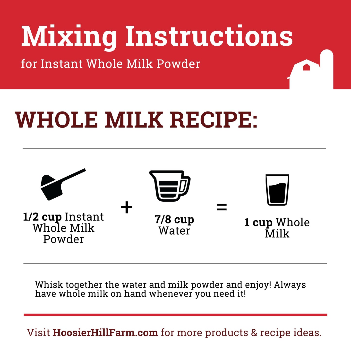 Hoosier Hill Farm Instant Whole Milk Powder 15LB Pack of 1