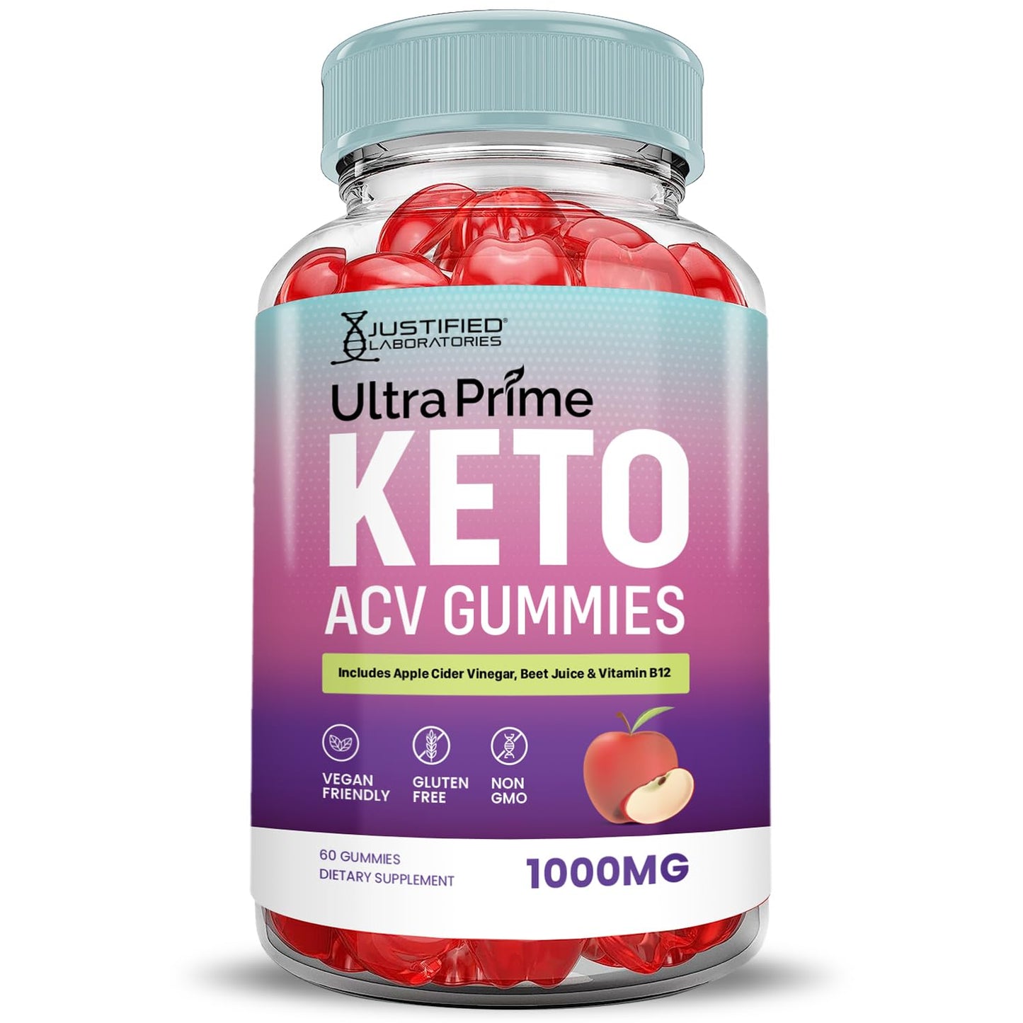 (2 Pack) Ultra Prime Keto ACV Gummies Advanced Formula 1000MG UltraPrime Keto Gummies Apple Cider Vinegar Formulated with Pomegranate Beet Juice Powder B12 Vegan Non GMO 120 Gummys