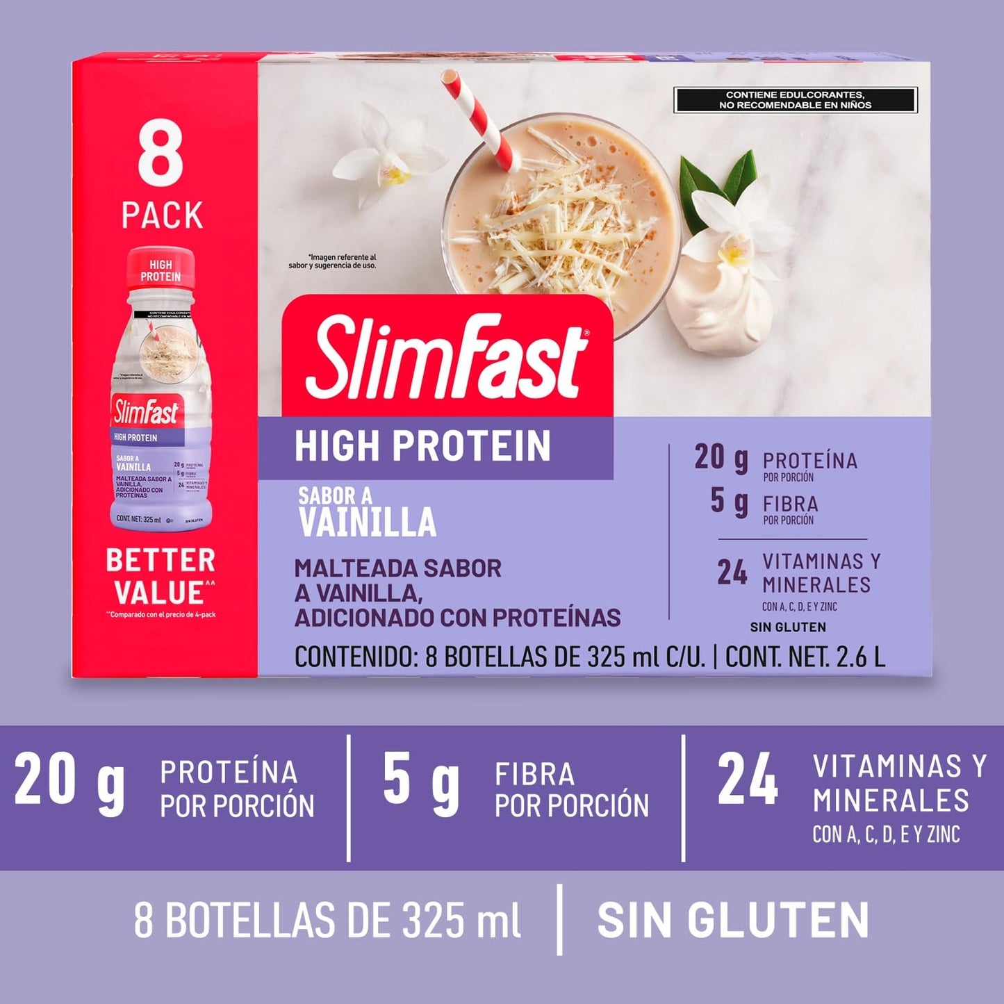 SlimFast Advanced Nutrition Vanilla Cream Meal Replacement Shake, 11 Fluid Ounce -- 24 per case.