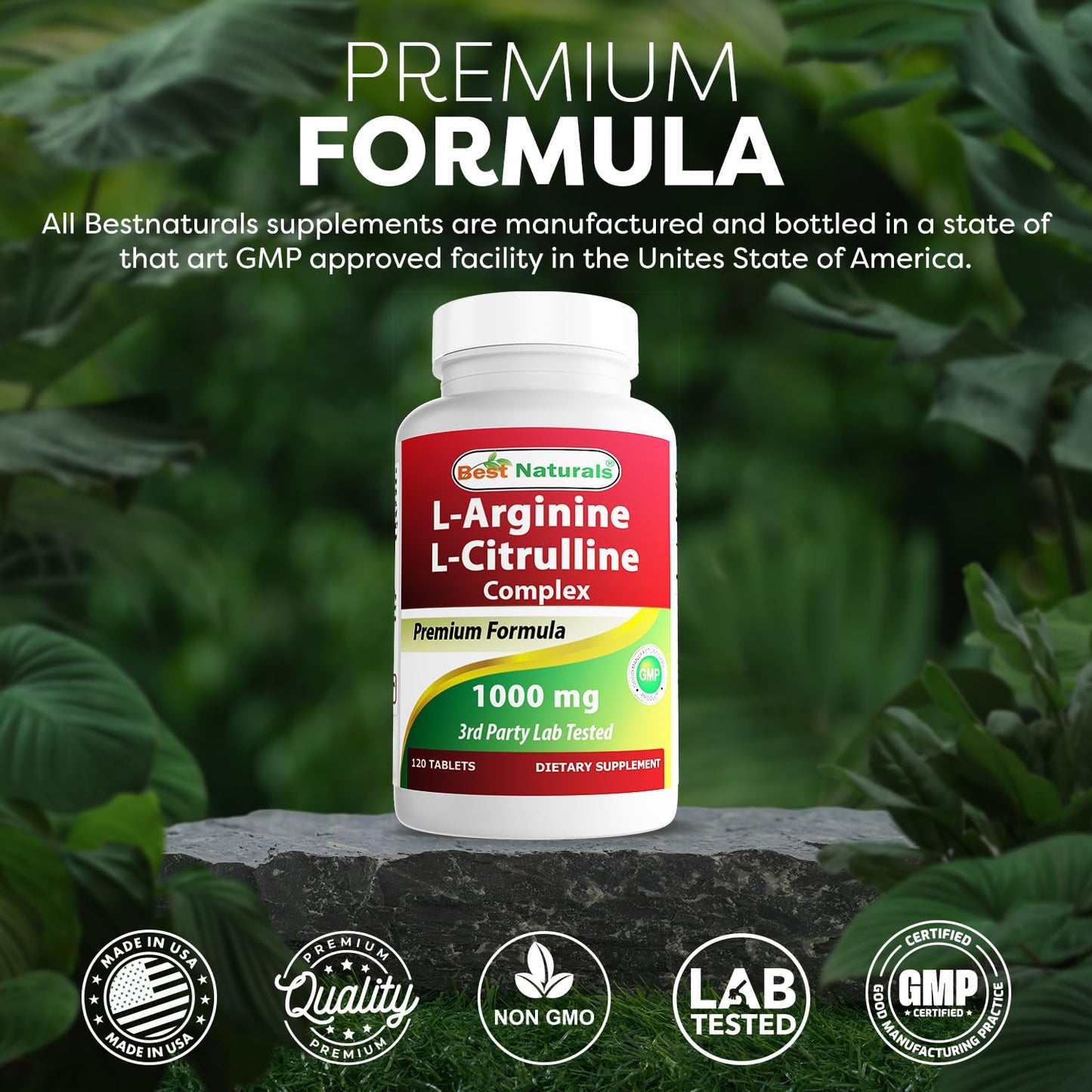 Best Naturals Arginine Citruline Complex 1000 Mg 120 Tablets