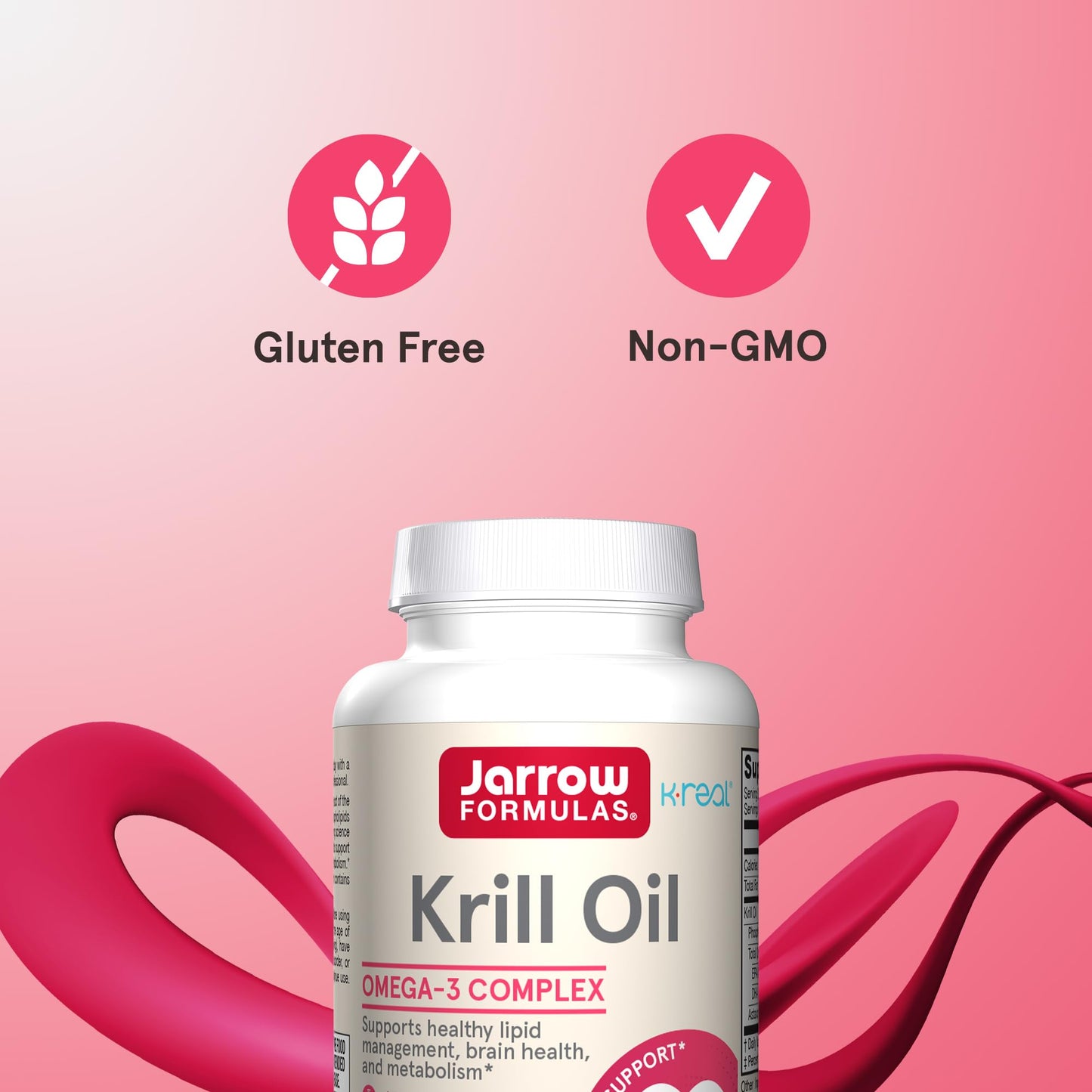 Jarrow Formulas Krill Oil - Phospholipid Omega-3 Complex with Astaxanthin - 60 Softgels - 30 Servings - Supports Lipid Management, Metabolism, Brain & Heart Health - EPA & DHA - Gluten Free - Non-GMO