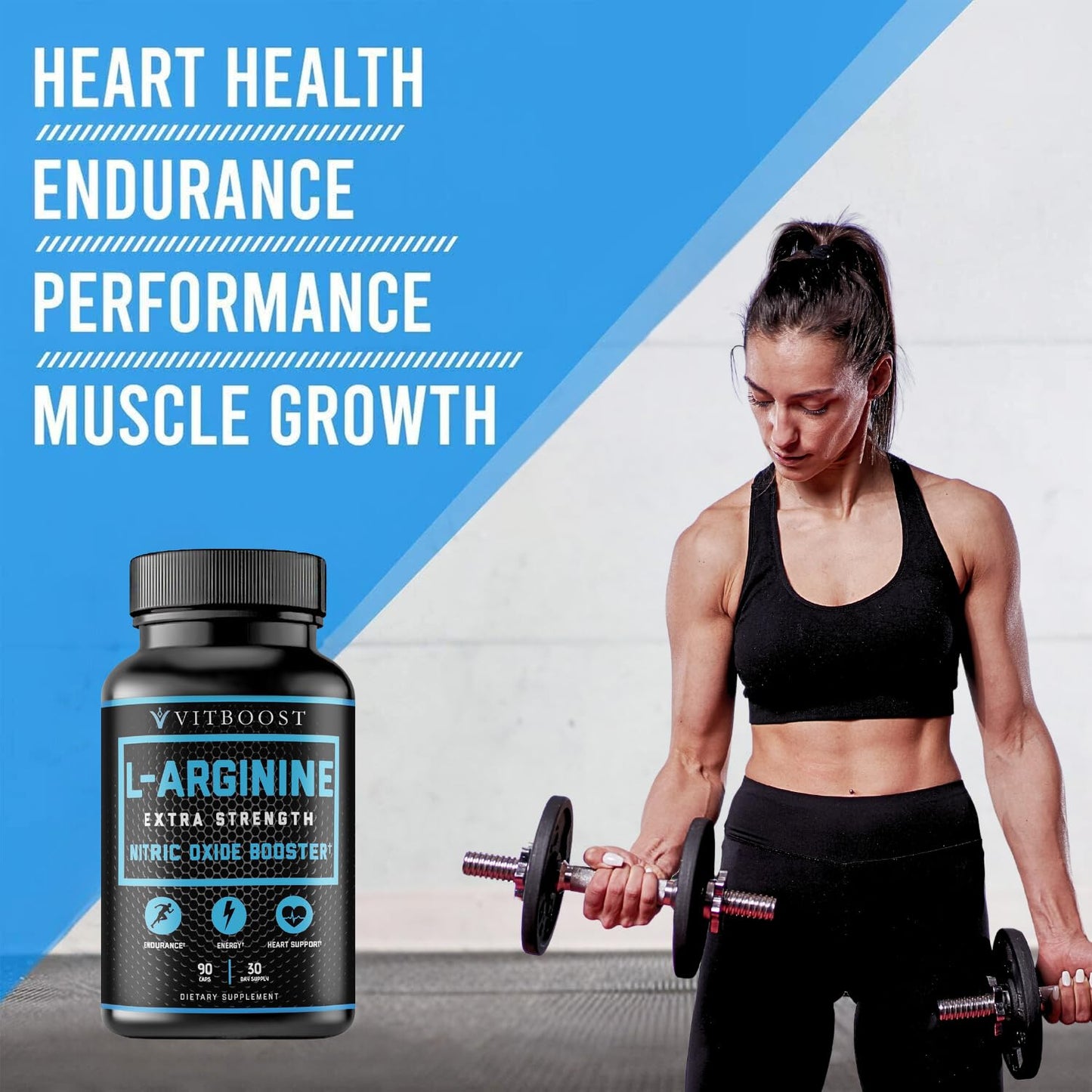 VITBOOST Extra Strength L Arginine Capsule 1500mg - Nitric Oxide Supplements for Stamina, Muscle, Vascularity & Energy - Powerful NO Booster with L-Arginine, L-Citrulline & Essential Amino Acids