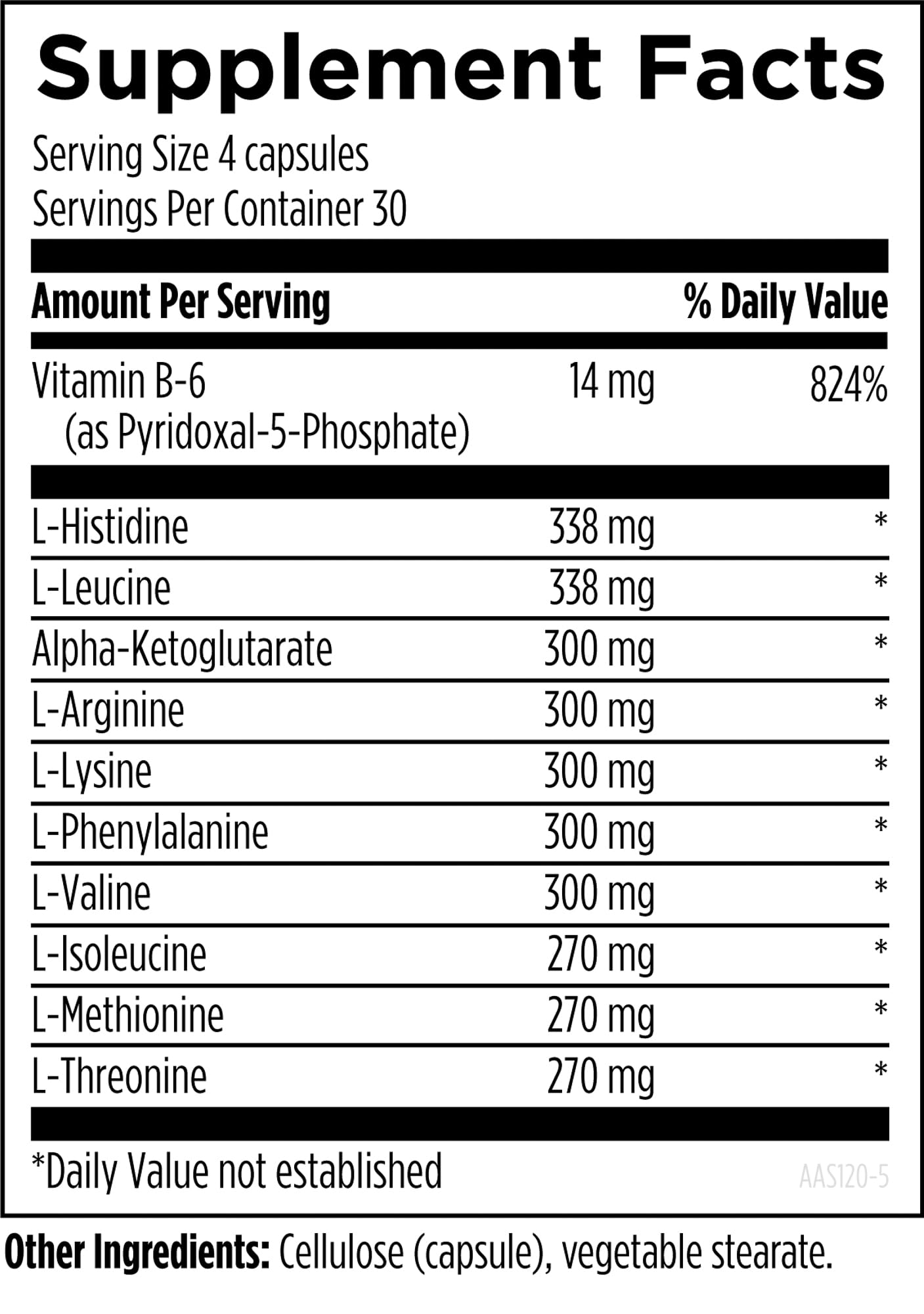 Designs for Health Amino Acid Synergy - Vegetarian Essential Amino Acids Supplement with BCAAs, Alpha-Ketoglutarate, Methionine + B6 (P-5-P) - Support for Athletes + Muscles (120 Capsules)