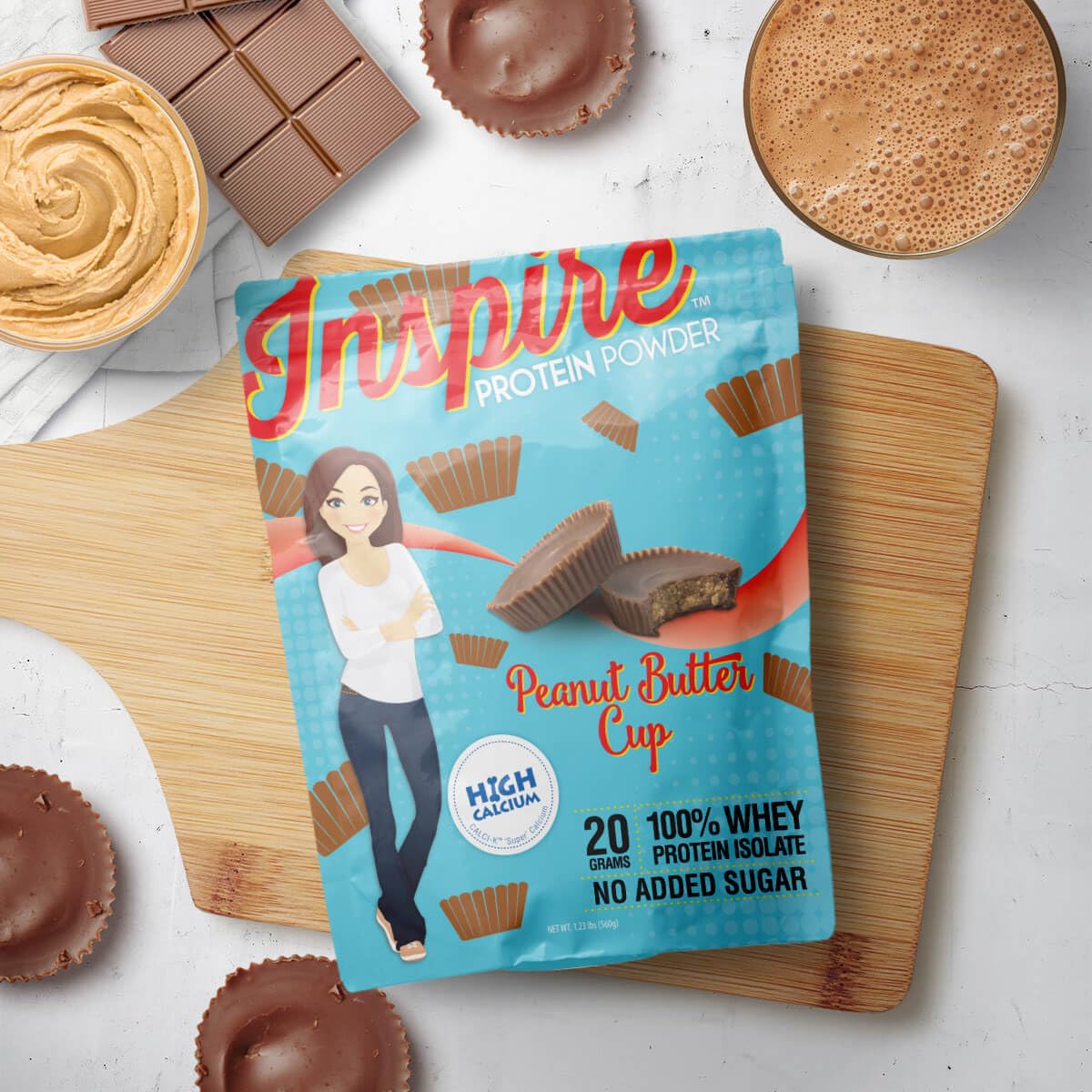 Bariatric Eating Inspire Peanut Butter Cup Whey Protein Isolate Powder with Calcium (20 Servings)