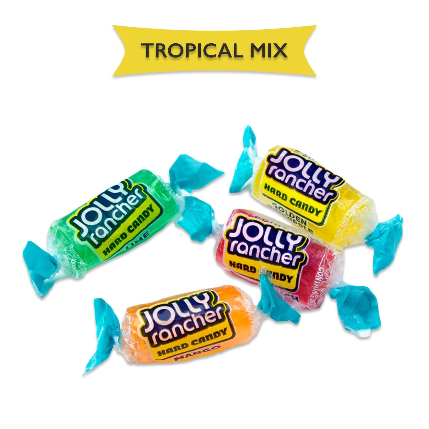 Tropical Jolly Ranchers Hard Candy Bulk 2LB Bag Golden Pineapple Jolly Ranchers Mango Lime and Jolly Ranchers Fruit Punch Jolly Rancher Bulk Bulk Jolly Ranchers