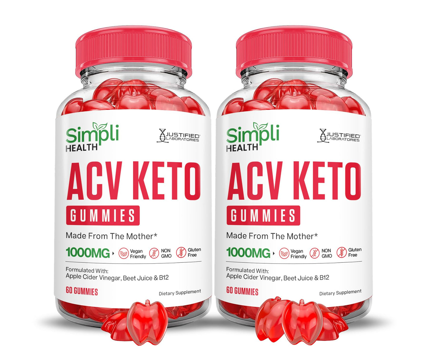 (2 Pack) Simpli Health Keto ACV Gummies Advanced Formula 1000MG Ketonature Keto Gummies Apple Cider Vinegar Formulated with Pomegranate Beet Juice Powder B12 Vegan Non GMO 120 Gummys