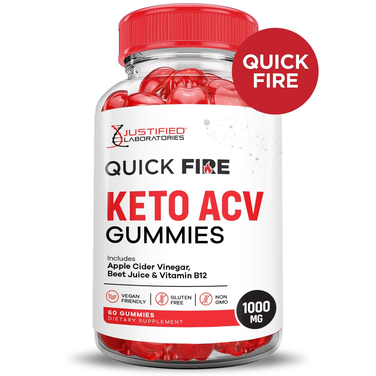 (2 Pack) Quick Fire Keto ACV Gummies Advanced Formula 1000MG QuickFire Keto Gummies Apple Cider Vinegar Formulated with Pomegranate Beet Juice Powder B12 Vegan Non GMO 120 Gummys