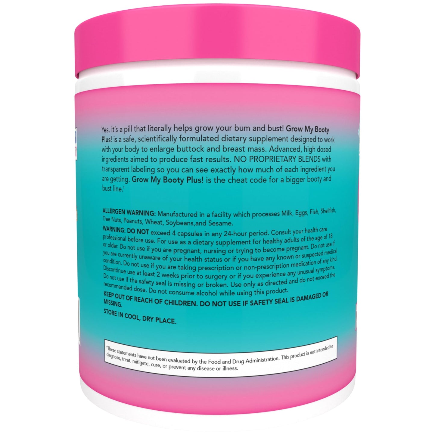 SPAZMATIC Grow My Booty Plus Butt Enhancement Booty Pills - Mega Booty and Bust Fast Growth Formula Glute Booster