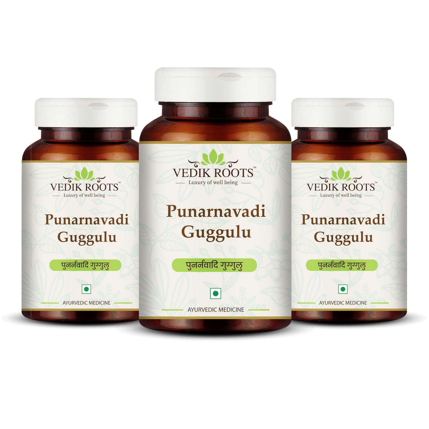 VEDIKROOTS Punarnavadi Guggulu - Supports Kidney and Liver Health | Promotes Fluid Balance and General Wellness | Ayurvedic Herbal Supplement | 180 Tablets
