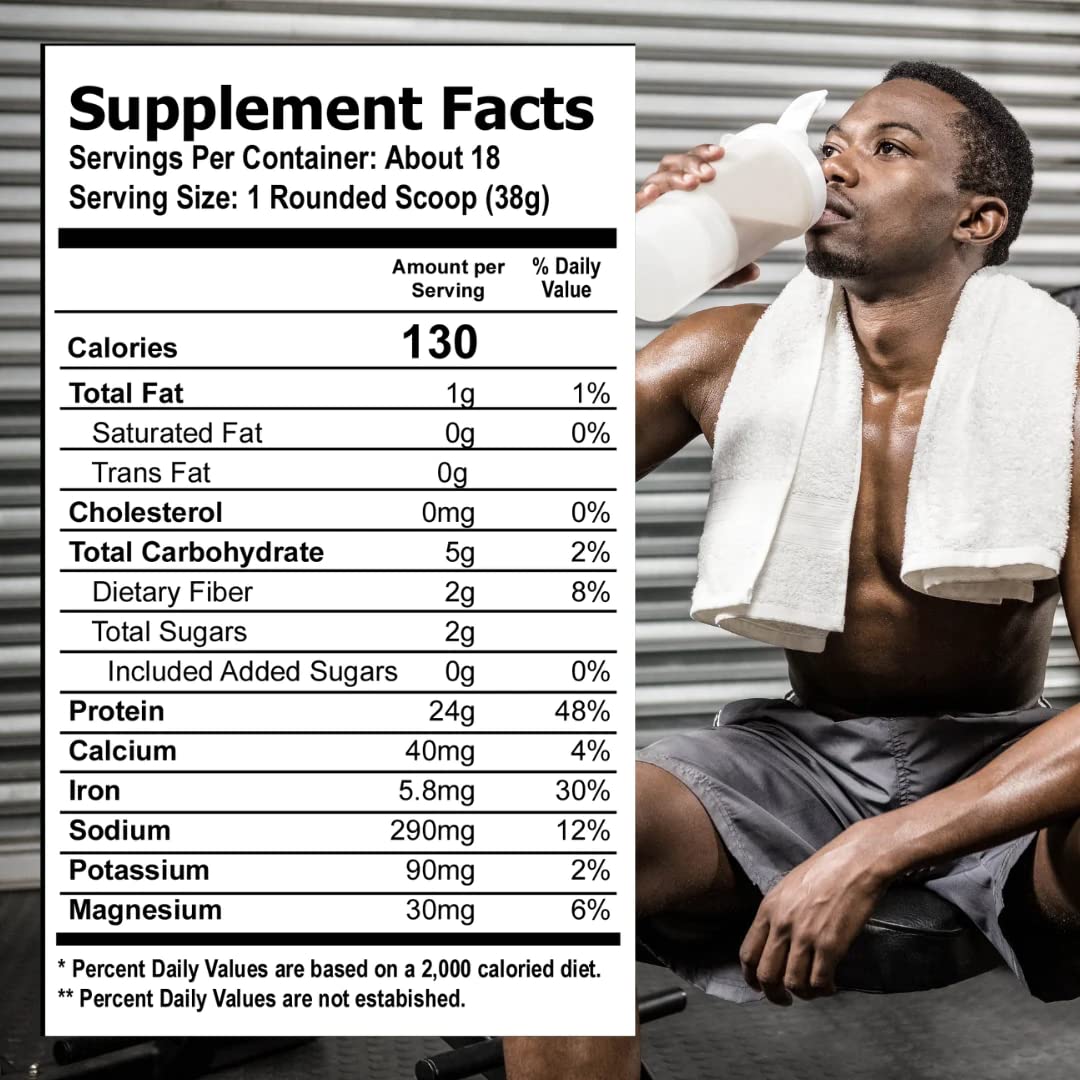 D’Oro Nutrition - Peak Plant Protein Powder - Vanilla Flavor - Plant-Based Post Workout - Premium Organic Protein Shakes - 22G of Protein Per Scoop