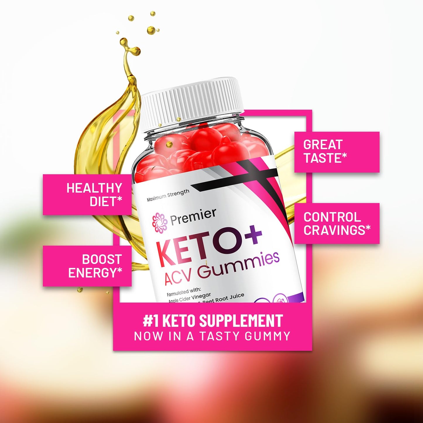 (2 Pack) Premier Keto ACV Gummies - Advanced Formula Premiere Keto Plus ACV Gummies Apple Cider Vinegar Premier ACV Dietary Supplement Reviews Men Women (120 Gummies)