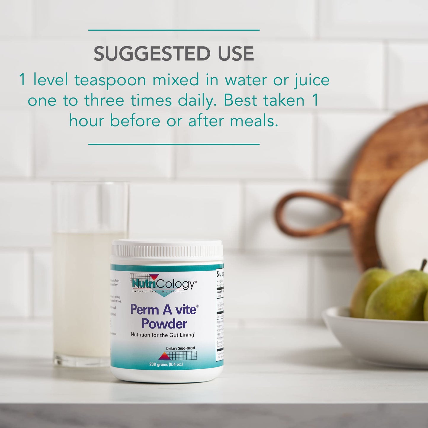 Nutricology Perm A Vite Powder - Gut Health for Men & Women, Gut Assist, Gut Support, Gut Healing, L-Glutamine, Slippery Elm - 8.4 Oz