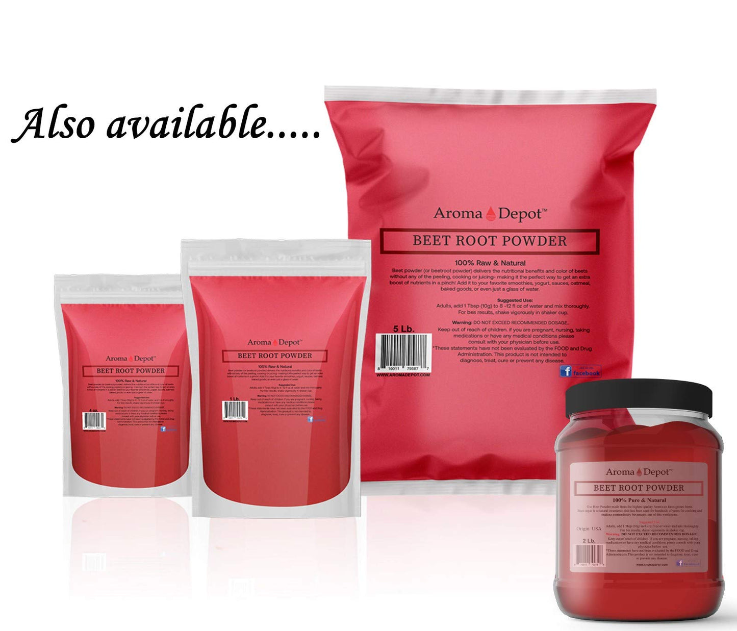 Beet Root Powder 4oz by Aroma Depot Raw & Non-GMO I Vegan & Gluten Free I Nitric Oxide Booster I Boost Stamina and Increases Energy I Immune System Booster I 100% Natural