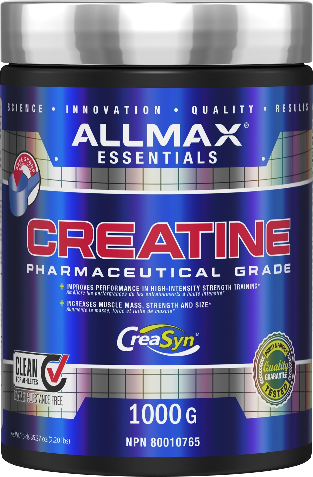 ALLMAX Essentials CREATINE - 400 g Powder - Improves Performance & Training Intensity - Vegan & Gluten Free - 80 Servings