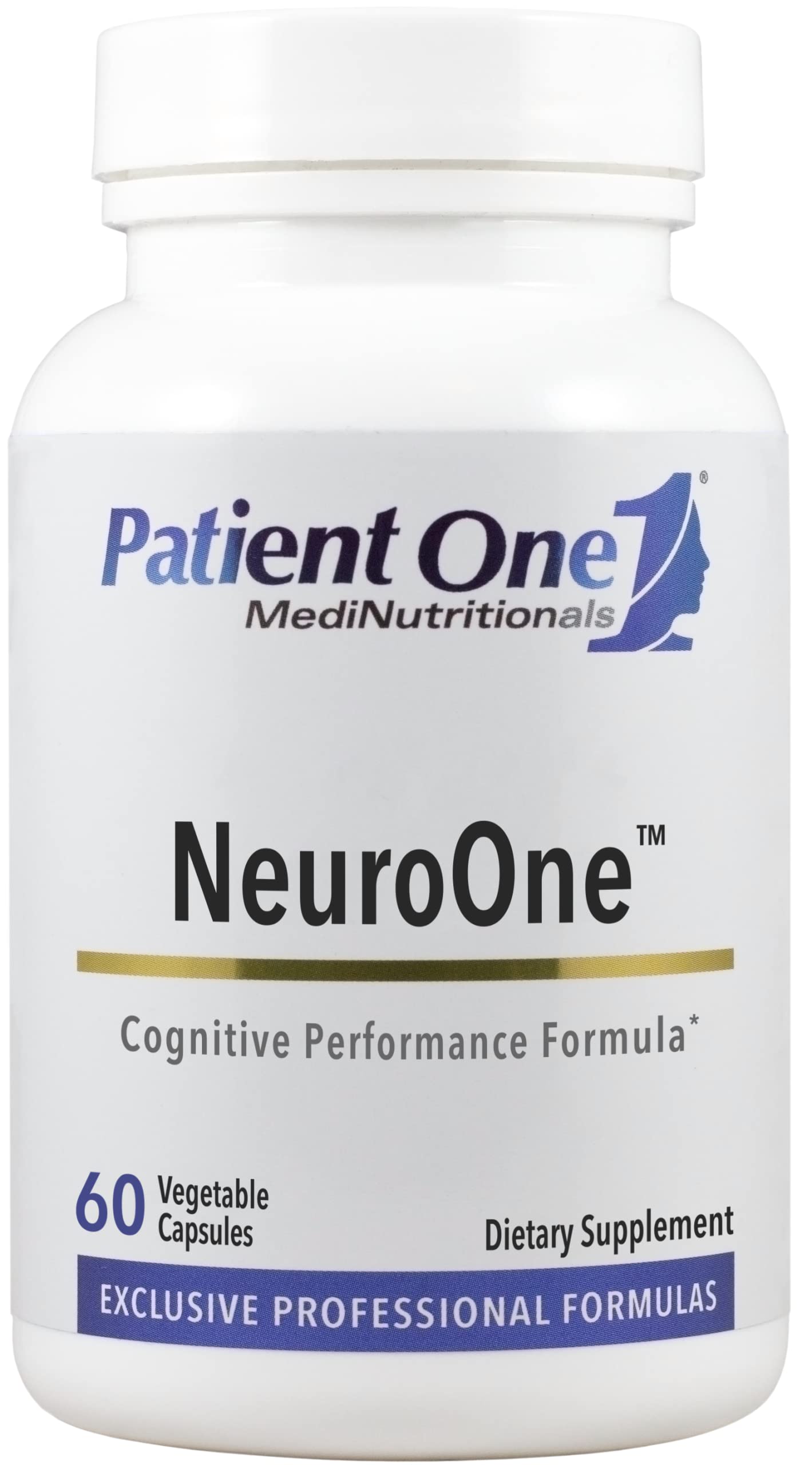 Patient One NeuroOne | Supplement to Support Memory, Cognition, Mood and Focus* | with Citicoline, Acetyl-L-Carnitine, Gingko and More | 60 Capsules