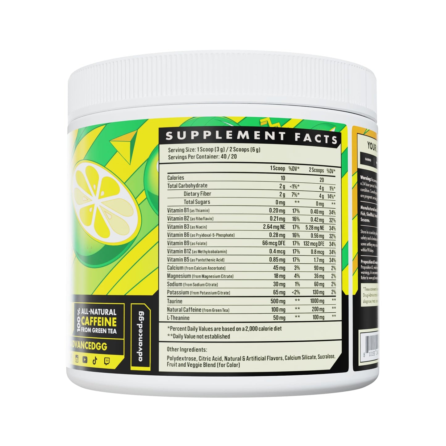 Advanced Energy - Energy Boosting Formula with Electrolytes for Hydration - L-Theanine to Combat Jitters - Sugar Free & Keto Friendly - No Maltodextrin (40 Servings) (Calamansi)