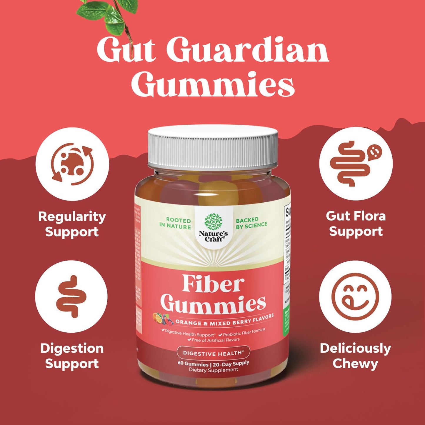 Tasty Prebiotic Fiber Gummies for Adults - High Fiber Supplement Gummies Vitamins for Adults with Prebiotic Soluble Chicory Root for Immunity and Digestive Support - Non GMO Vegan Halal 60 Count
