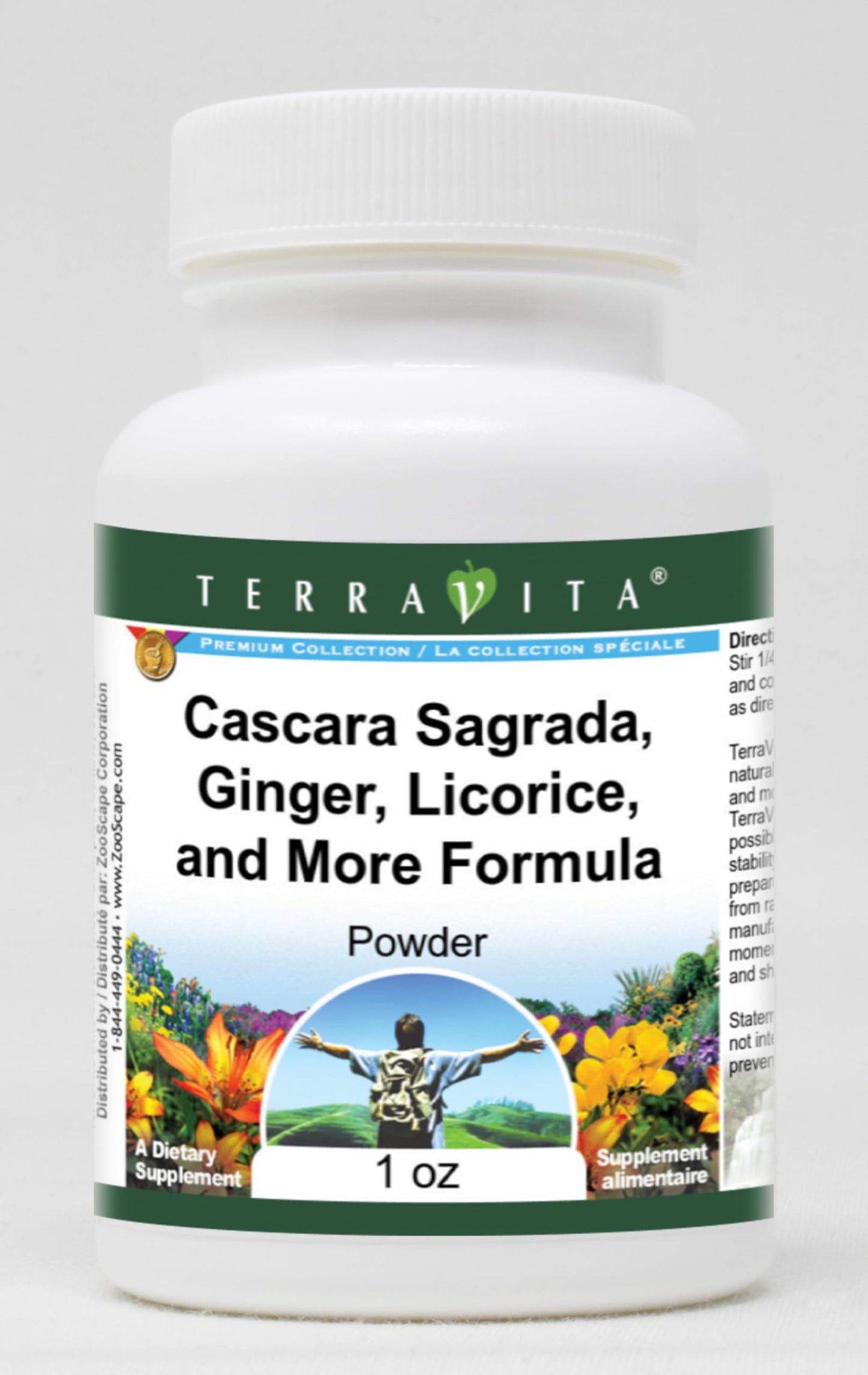 TerraVita Colon Cleansing Formula Powder - Buckthorn, Psyllium, Ginger and More (1 oz, ZIN: 512531) - 3 Pack