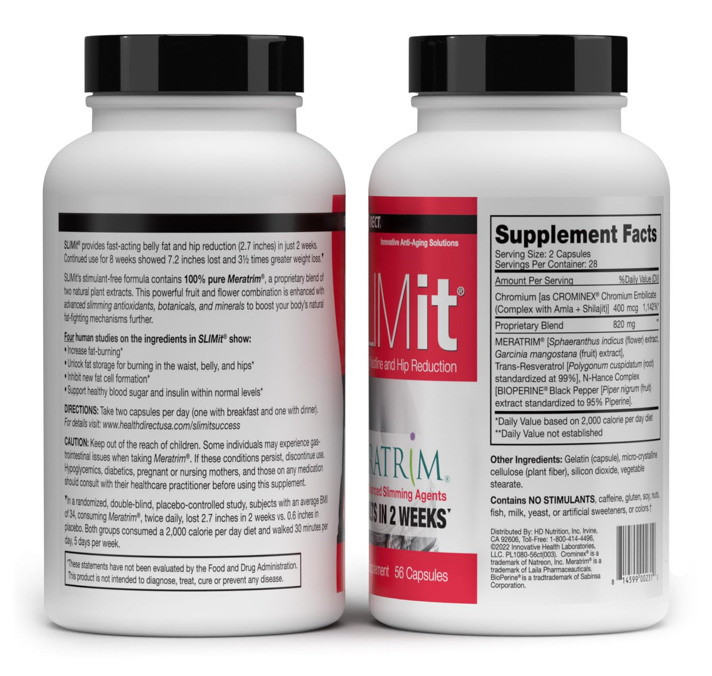 HEALTH DIRECT - SLIMit with Meratrim - Natural metabolic for Women & Men - Targets Fat Cells, Supports Metabolic Health - 56 Capsules