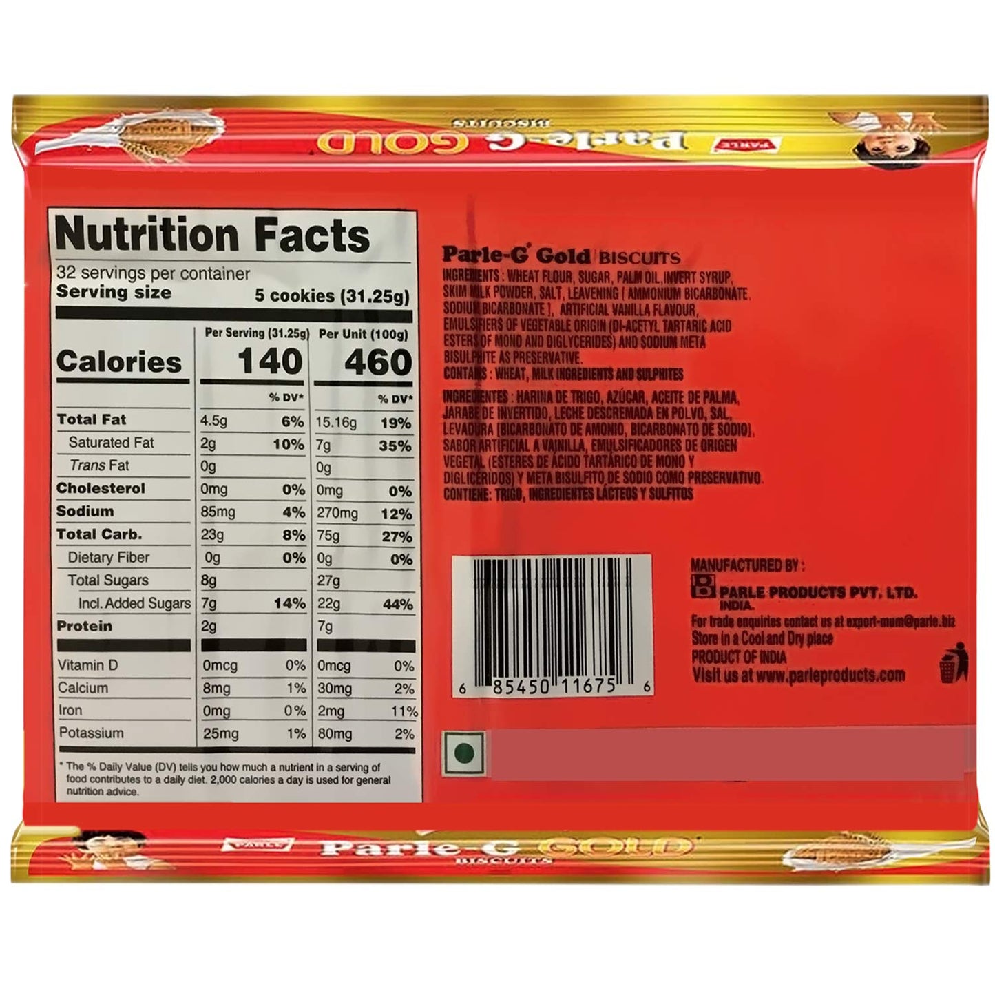 ParleG Gold Biscuits 1 KG 10 pack of 100g