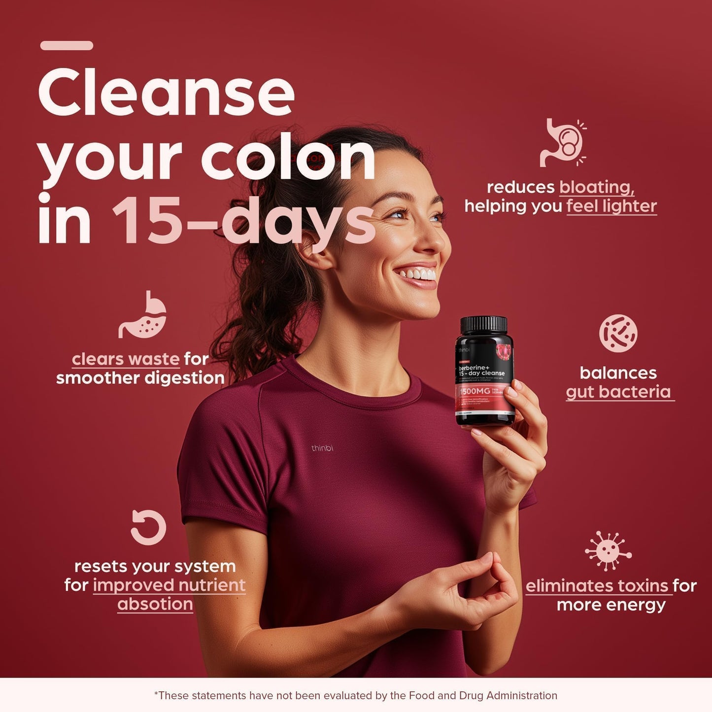 Advanced Ketogenic Colon Cleanse with Berberine 1500mg - 15 Day Parasite Detox for Men & Women - Extra Strength Formula with Senna Leaf for Rapid Constipation Relief, Gut Health & Bloating Reduction