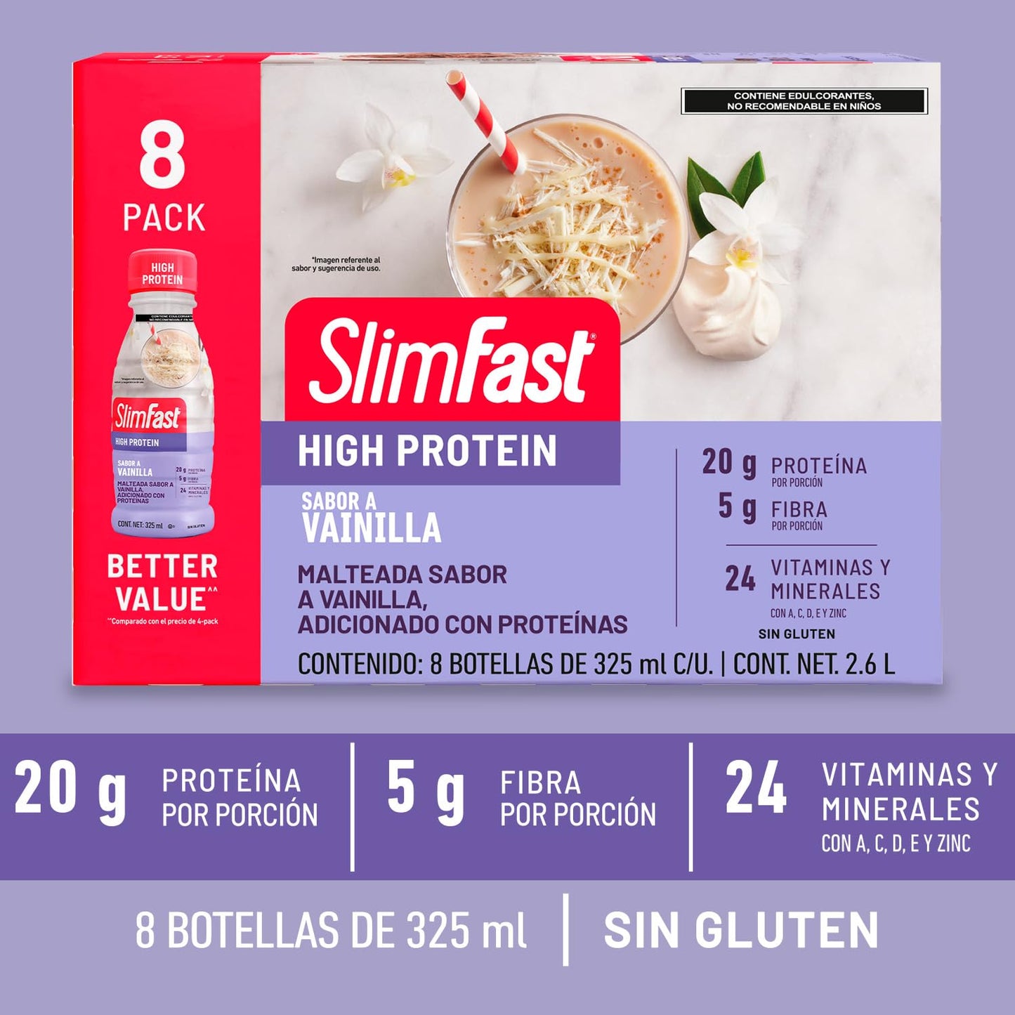 SlimFast Advanced Nutrition Vanilla Cream Meal Replacement Shake, 11 Fluid Ounce -- 24 per case.